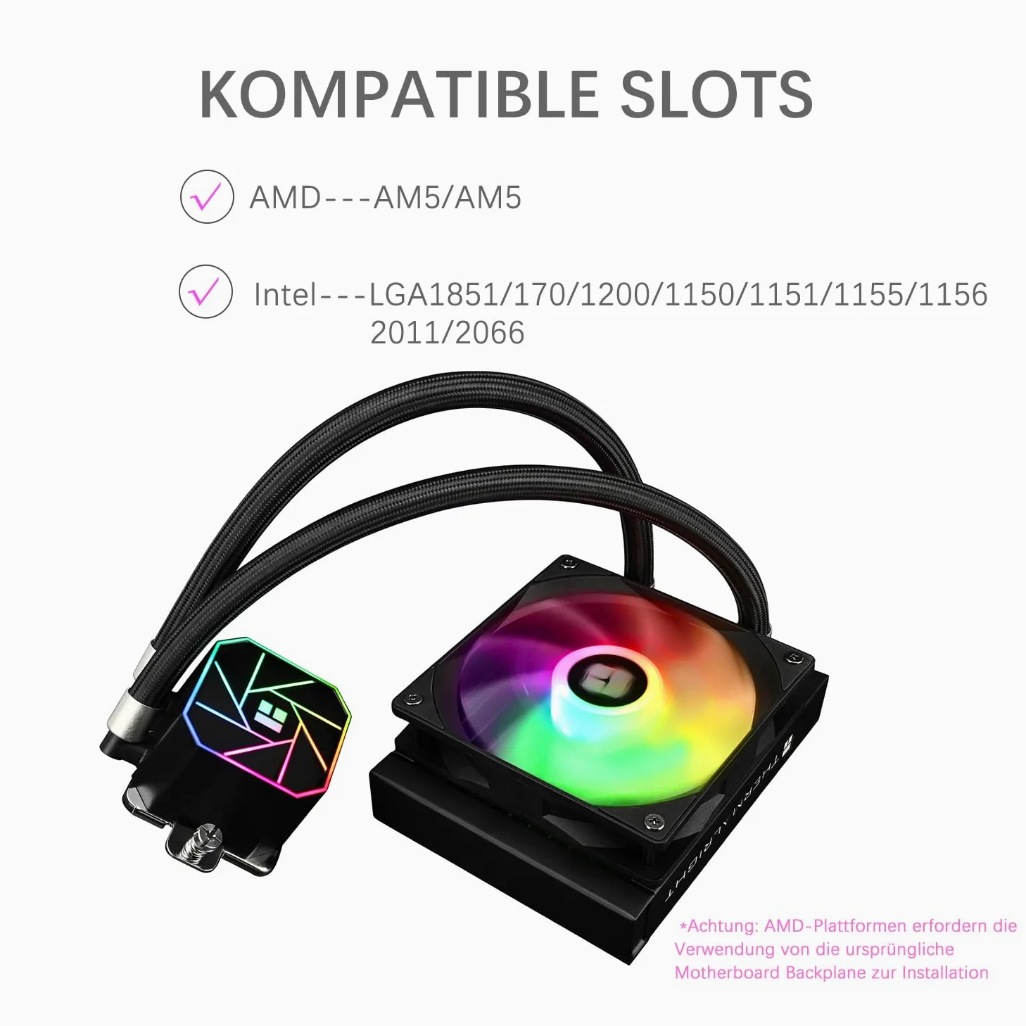 TR-Thermalright Aqua Elite 120 V3 CPU, raffreddamento ad acqua completo, 120, specifiche AIO PC, ventola di raffreddamento ARGB da 120 mm, facile installazione, compatibile con AM5/AM4, LGA1851/1700