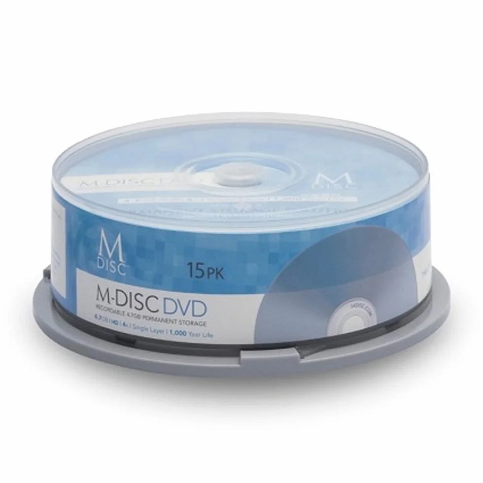 M-Disc DVD 4,7 GB 4X HD 1000 anni di archiviazione permanente dei dati / backup su disco vuoto registrabile