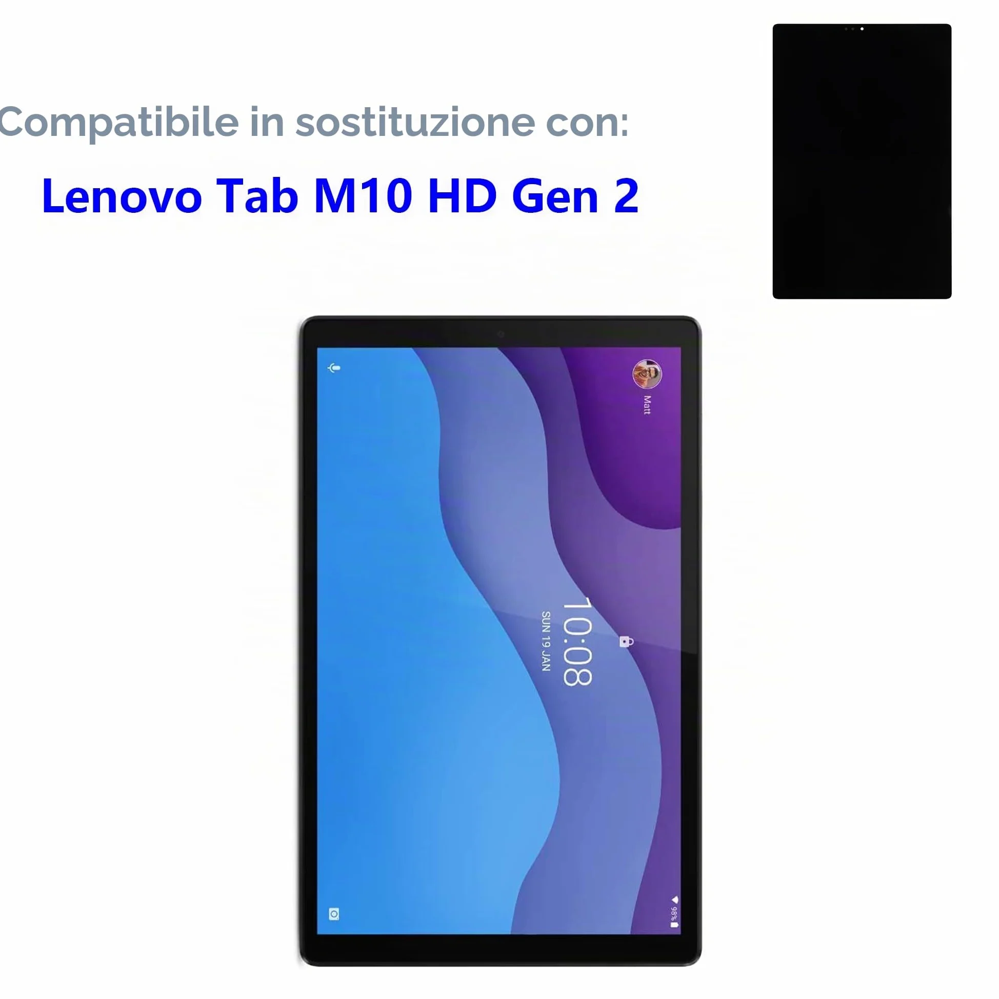 Display LCD da 10,1", compatibile con Lenovo Tab M10 HD Gen 2 TB-X306F, X306X (nero senza cornice), display LCD touch screen Digitizer+ set di attrezzi