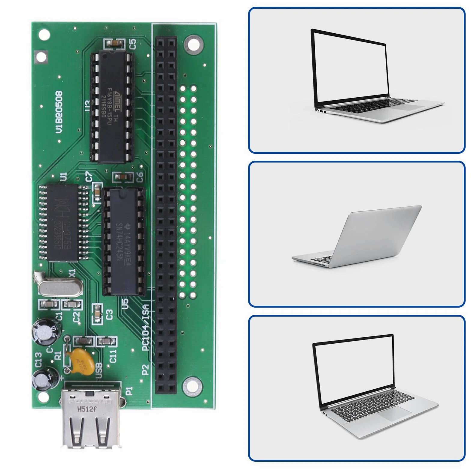 Scheda adattatore PC104 a USB PC104-USB per lo scambio di dati, scheda di conversione per sistemi informatici di controllo industriali