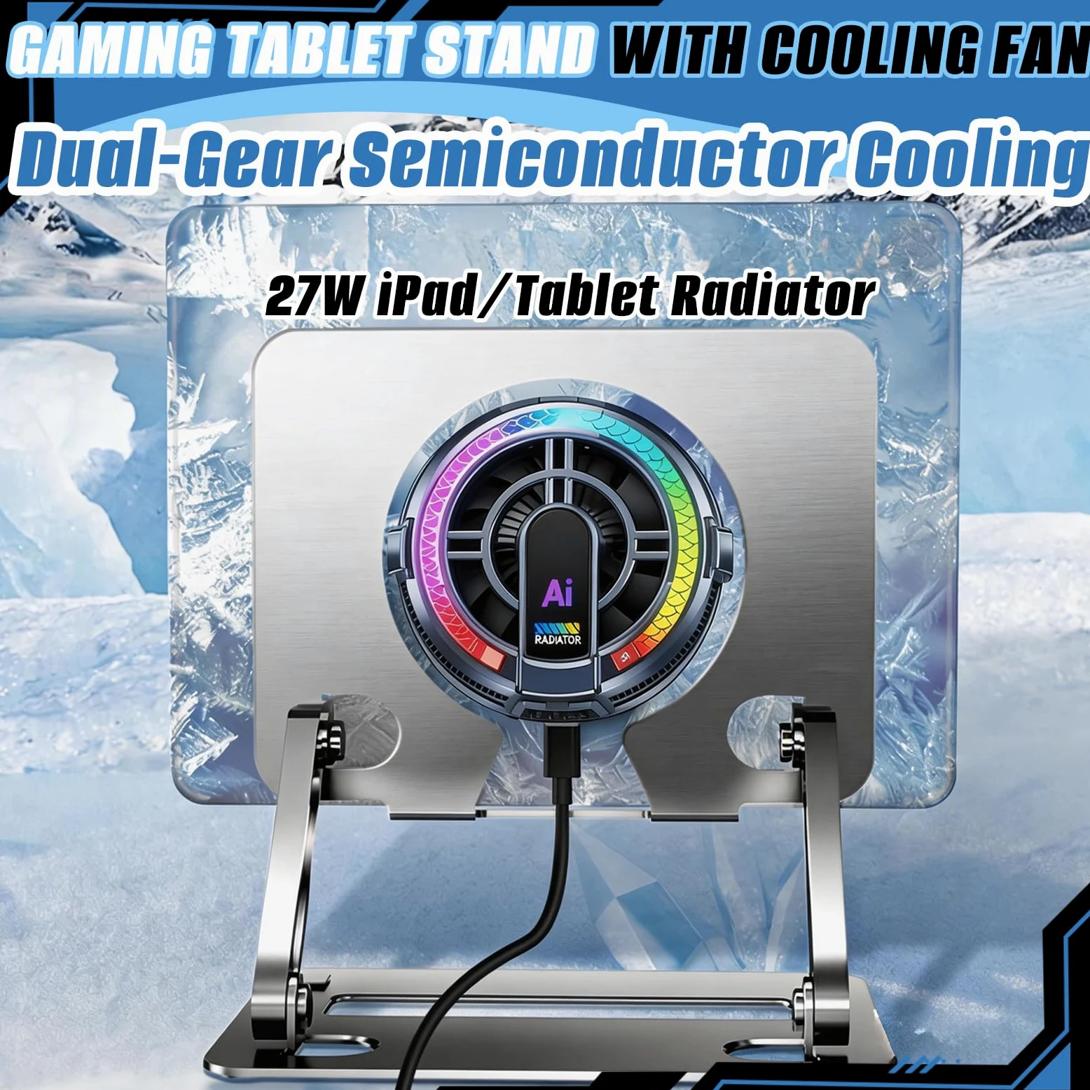 Ventola Di Raffreddamento, Potente Ventola Magnetica Per Tablet E Laptop Con Supporto 3 Modalità Di Raffreddamento Controllo Della Temperaturauniversale Per Cellulari Tablet E Gaming