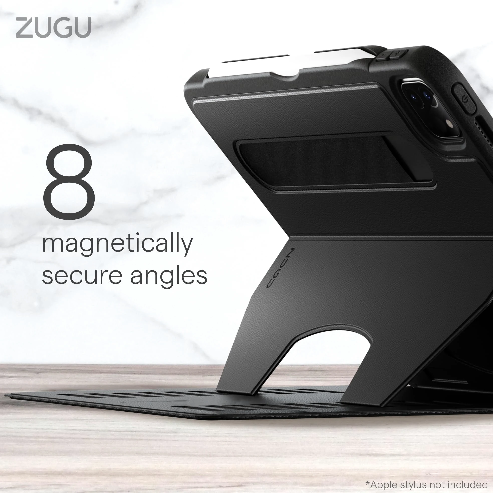 ZUGU CASE Cover per iPad Pro 11 pollici 1a/2a/3a/4a generazione [Nero] | Custodia Protettiva Sottile - Supporto Magnetico Regolabile 8 Angoli - Porta Pencil con Ricarica Wireless - Auto Sleep/Wake