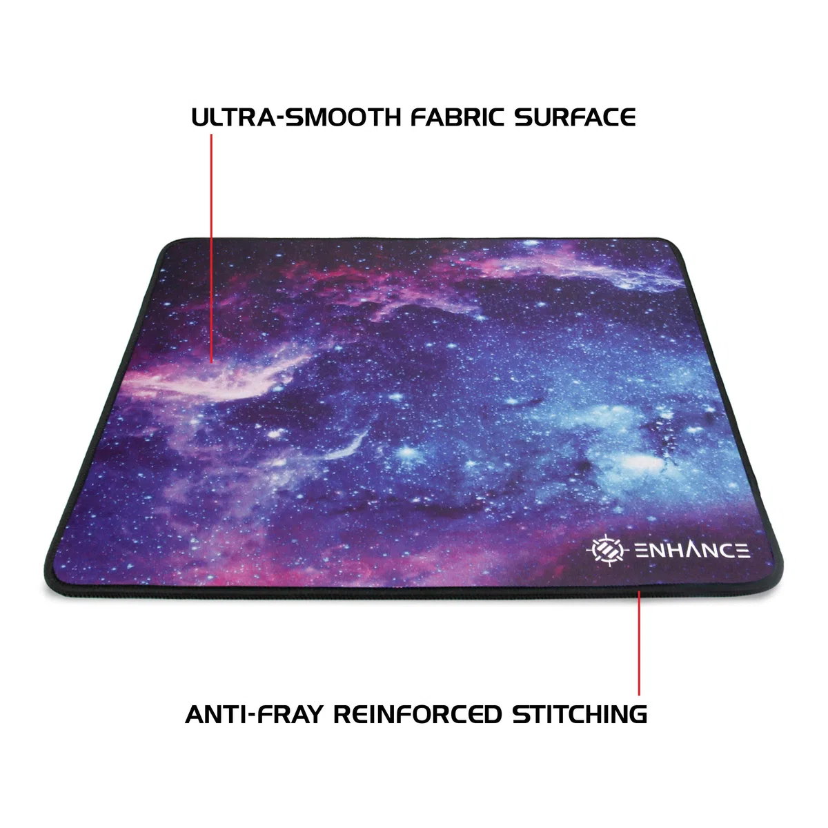ENHANCE Ampio Tappetino per Mouse da Gioco XL - Tappetino per Mouse Grande, Cuciture Anti-sfilacciatura, Base in Gomma Antiscivolo, Tracciamento ad Alta Precisione - Serie Voltaic (Galaxy)