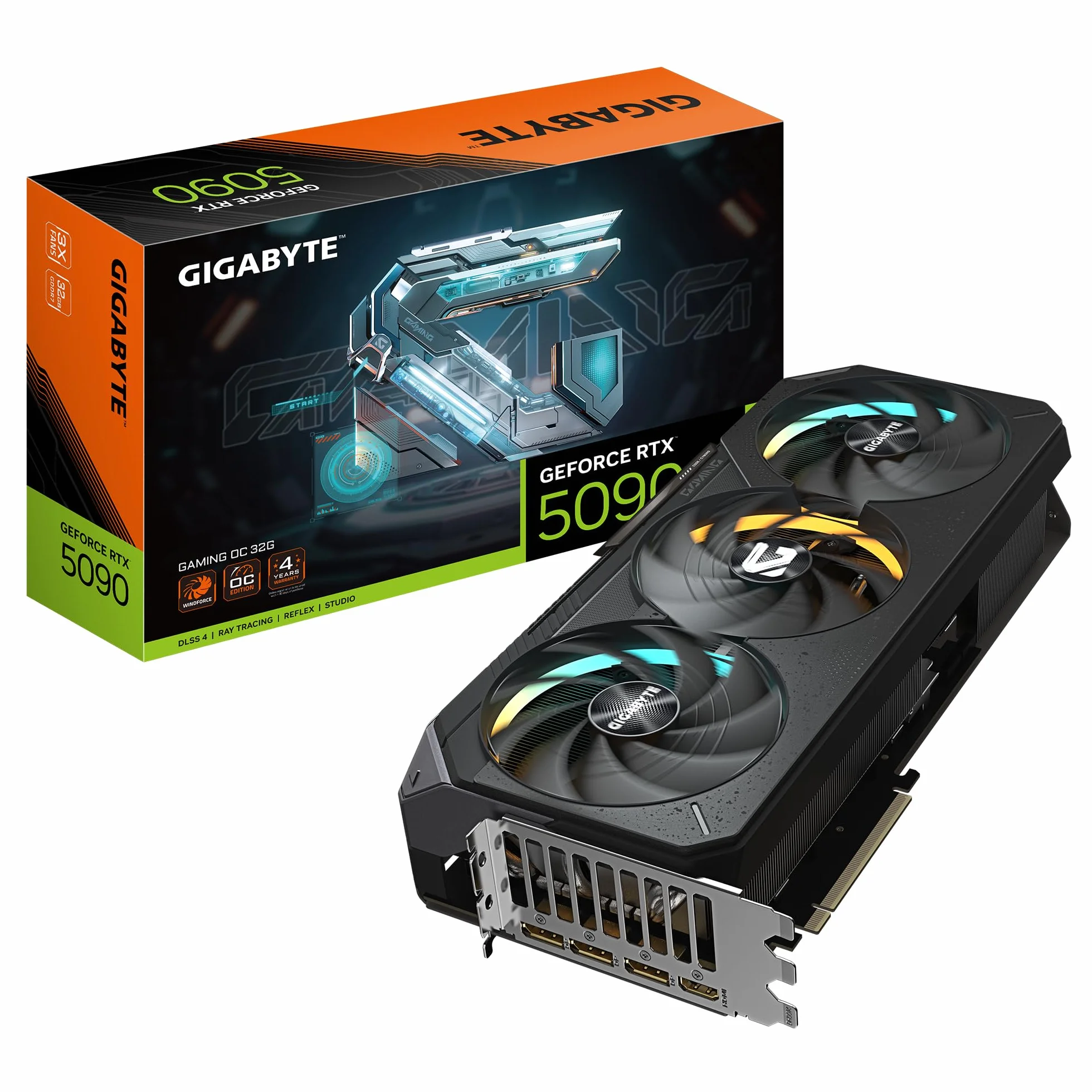 Gigabyte GeForce RTX 5090 GAMING OC 32G Scheda Grafica - 32GB GDDR7, 512 bit, PCI-E 5.0, 2550MHz Core Clock, 3 x DP 2.1a, 1 x HDMI 2.1b, NVIDIA DLSS 4, GV-N5090GAMING OC-32GD