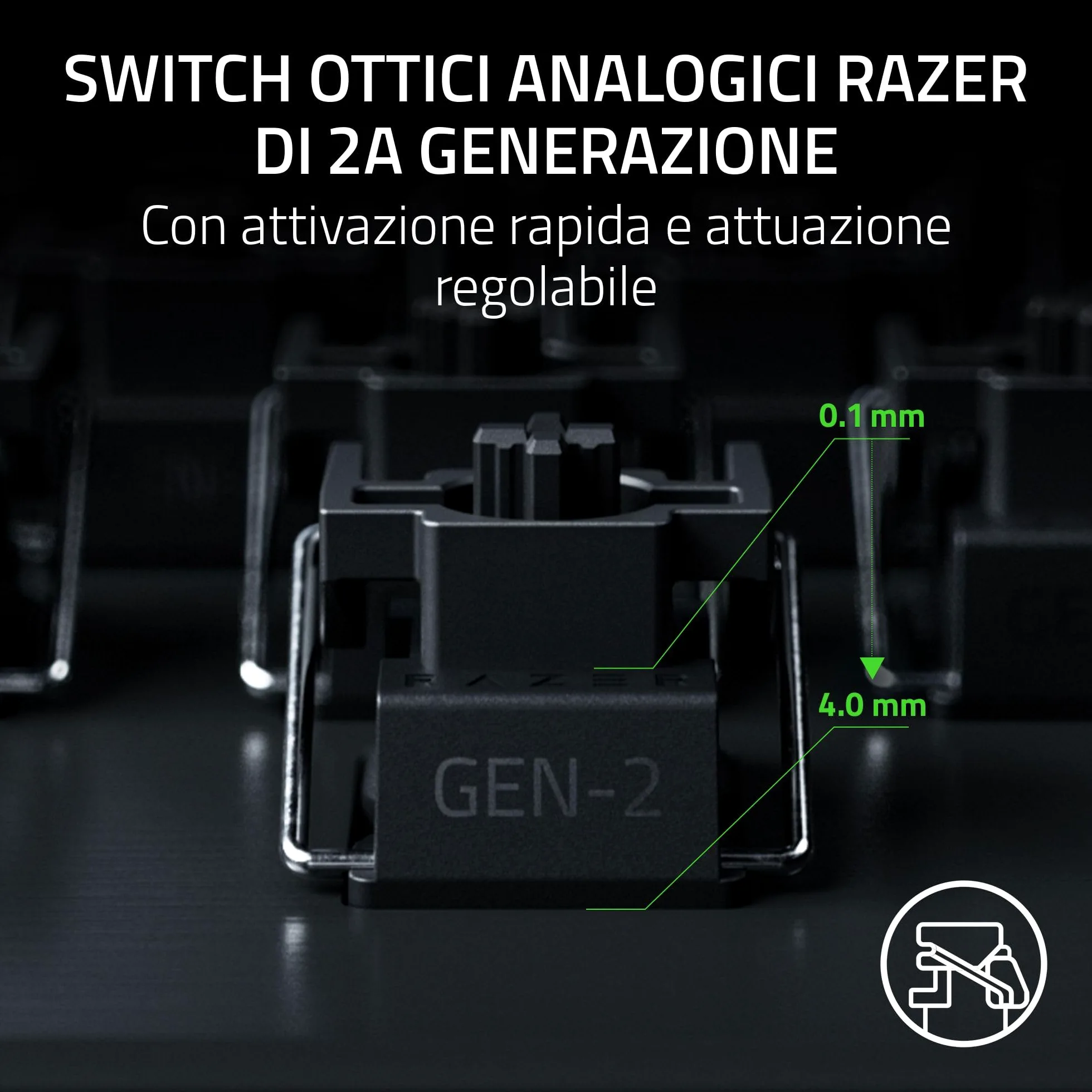 Razer Huntsman V3 Pro Tenkeyless 8KHz - TKL PC Tastiera meccanica da gioco - 8KHz HyperPolling - Switch ottici analogici - regolabile 0,1-4,0mm - Snap Tap - Rapid Trigger - QWERTY US Layout | Nero