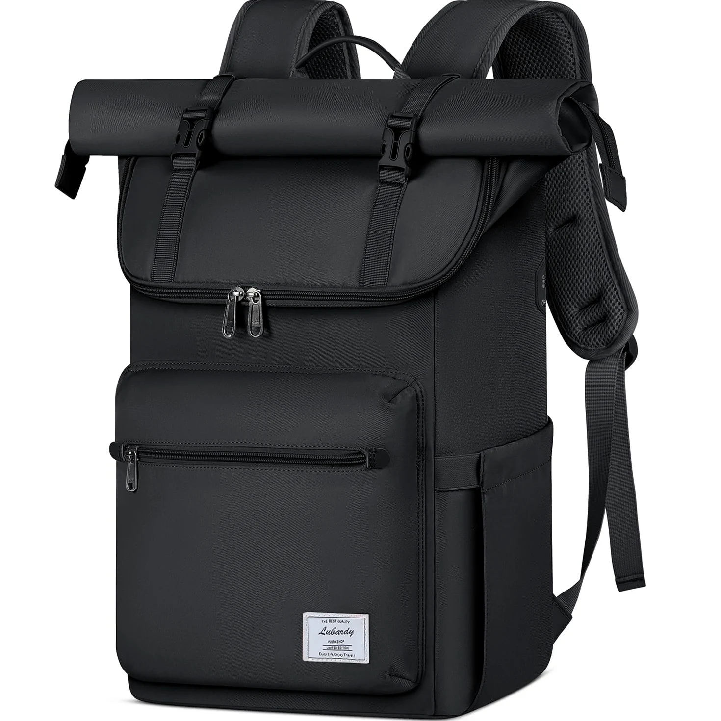 Lubardy Zaino Porta PC 17 Pollici per Uomo e Donna Zaino da Viaggio | con Foro USB, Scomparto per Laptop e Cinghie per Bagagli, per Università, Lavoro, Escursioni