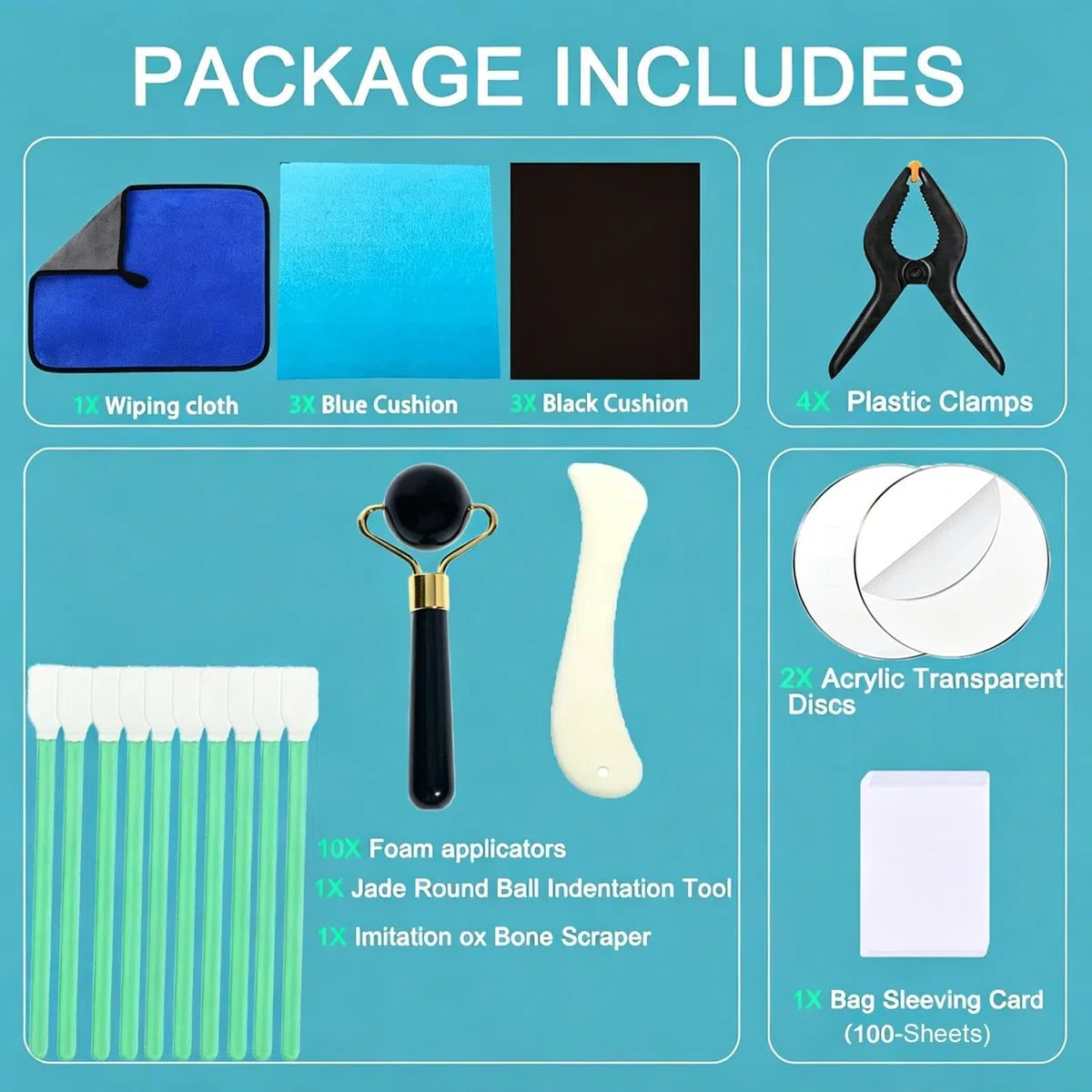 Kit Restauro Card, 28 Pezzi Strumento per Appiattire e Valutare Carte, Kit Pulizia, Cura Card, Per Protezione Domestica, Carte Sportive, di Credito, Photocard, Fiere e Restauro