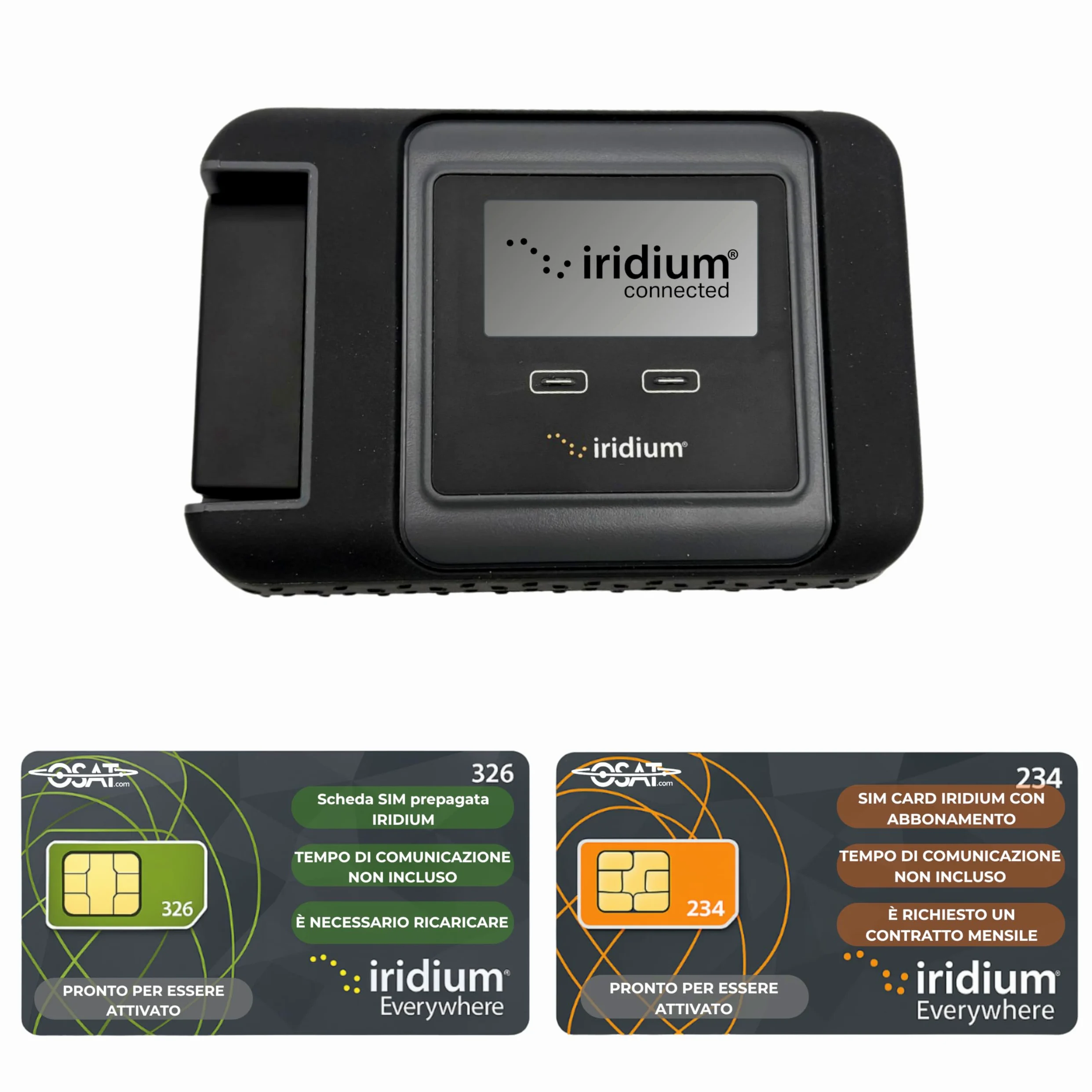 OSAT Iridium GO! Hotspot satellitare Wi-Fi | Copertura globale | Voce e dati | Design robusto | Portatile | Connettività senza interruzioni