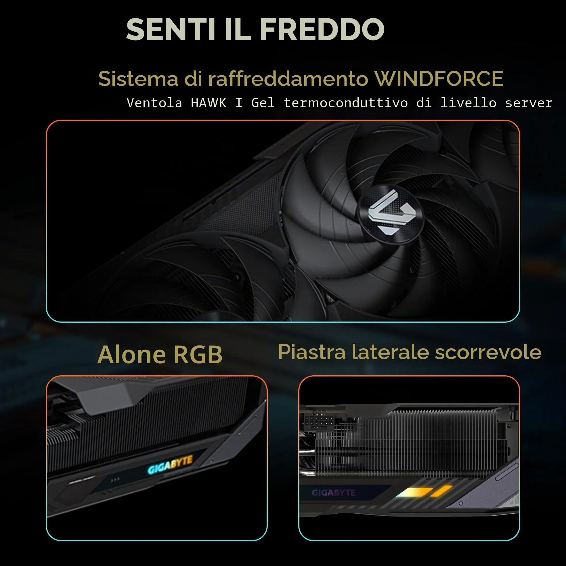 GIGABYTE GeForce RTX 5080 Gaming OC 16G Scheda grafica WINDFORCE Sistema di raffreddamento 16 GB 256 bit GDDR7, GV-N5080GAMING OC-16GD Scheda video
