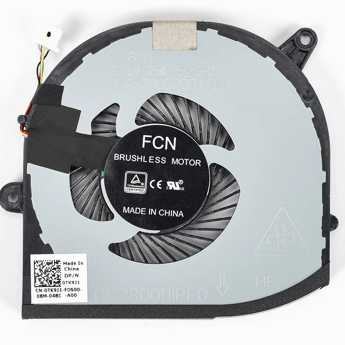 Ventola di raffreddamento CPU w/GPU di ricambio per Dell XPS 15 9570 & XPS 15 7590, Precision 5530 5540 Series Laptop P/N: 008YY9 0TK9J1 TK9J1 08YY9