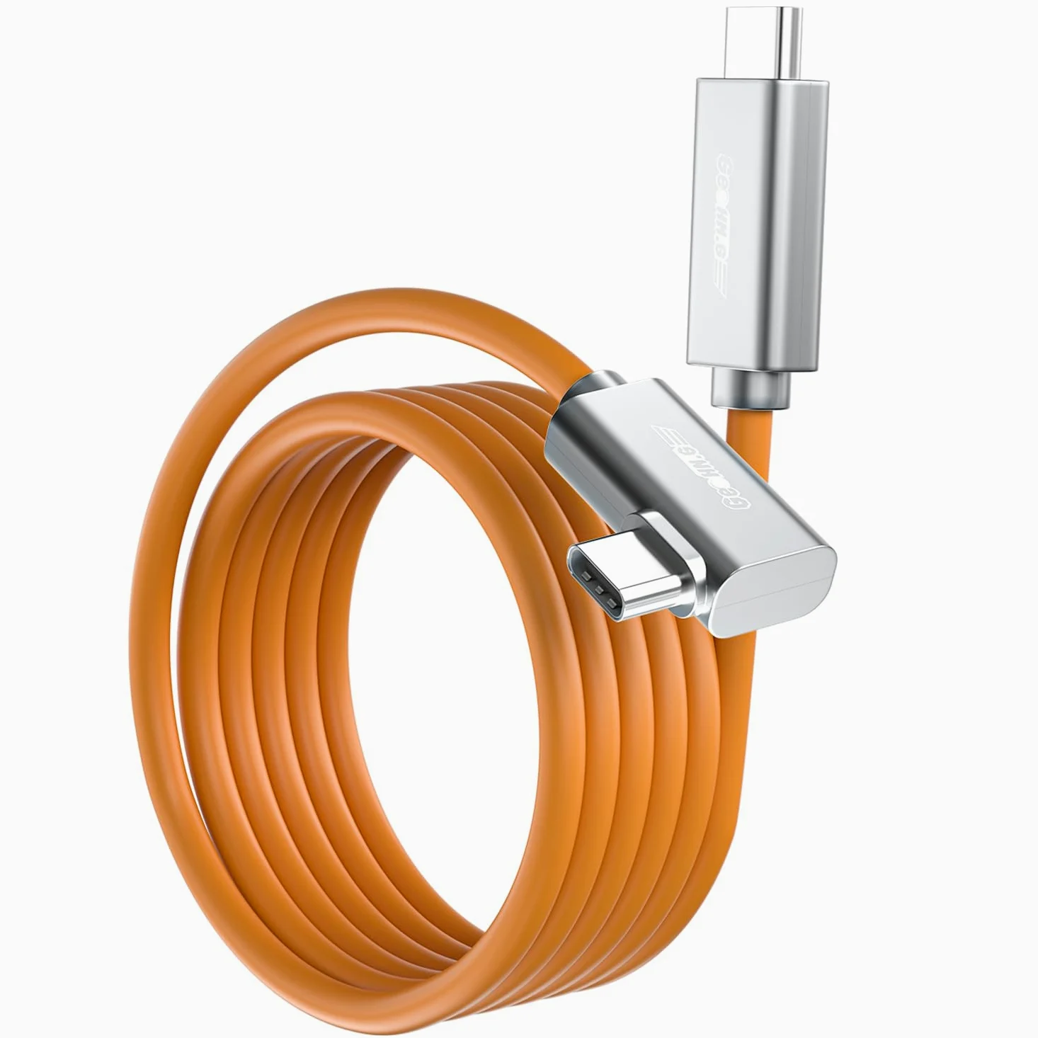 Cavo di collegamento USB C in fibra ottica, 3,5 m, 10 Gbps ad angolo retto ad alta velocità, sincronizzazione dati bidirezionale e cavo PD 60 W con chip tedesco SiliconLine, zero perdita di dati per