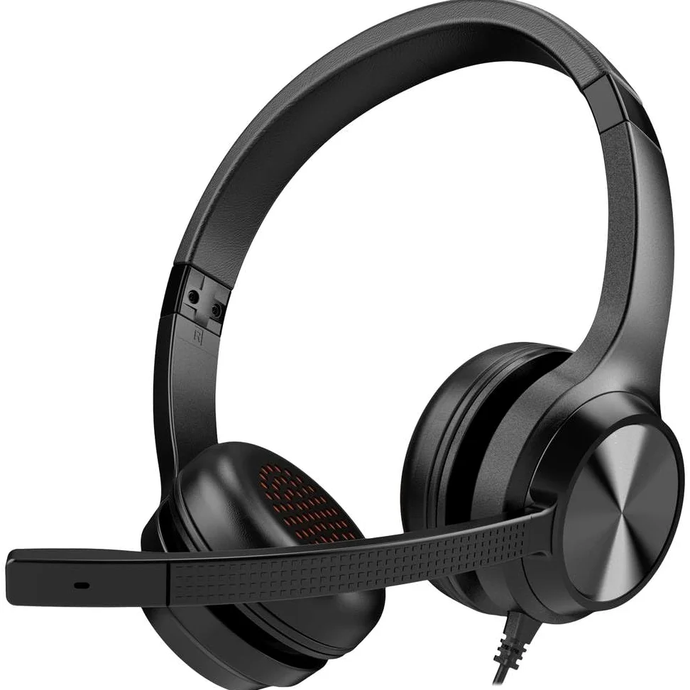 CREATIVE Cuffie on-ear Chat USB con microfono antirumore con SmartComms Kit, controllo della riproduzione e delle chiamate e pulsante di disattivazione microfono, per PC/Mac/console