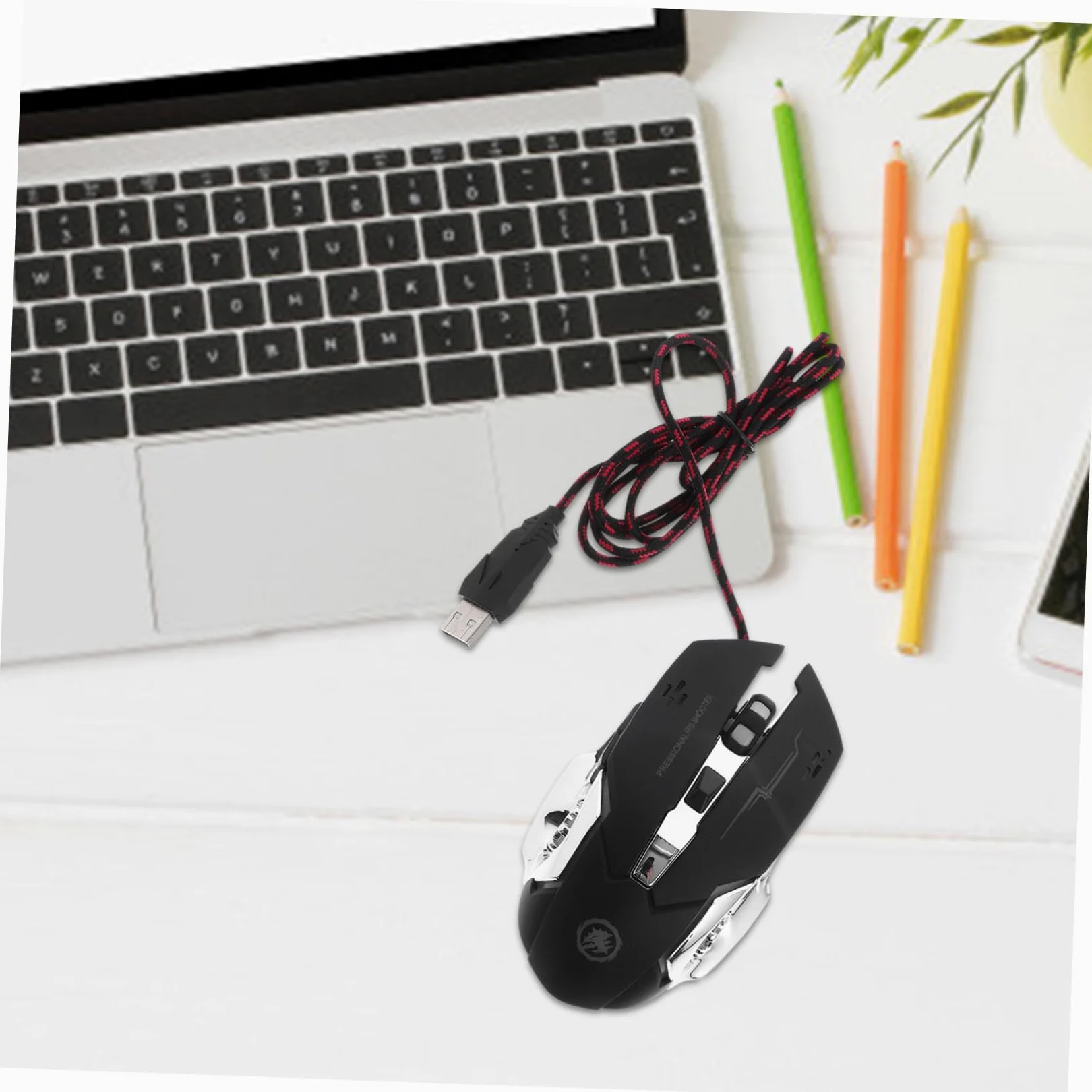 Gadpiparty 3pezzi Mouse Gaming Ergonomico Con Retroilluminazione Led Design Semplice e Comfort Dpi Compatibile Con Laptop e Desktop Materiale Resistente