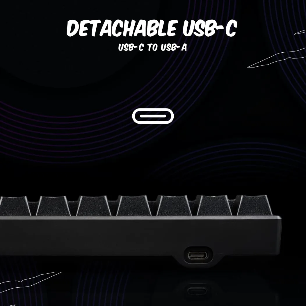Cosmic Byte CB-GK-21 Themis 61 Key Mechanical Per Key RGB Gaming Keyboard with Outemu Blue Switches & Software (Black, USB-A Connectivity) | Adjustable Backlight | Lighting Effects | Gaming Keyboards