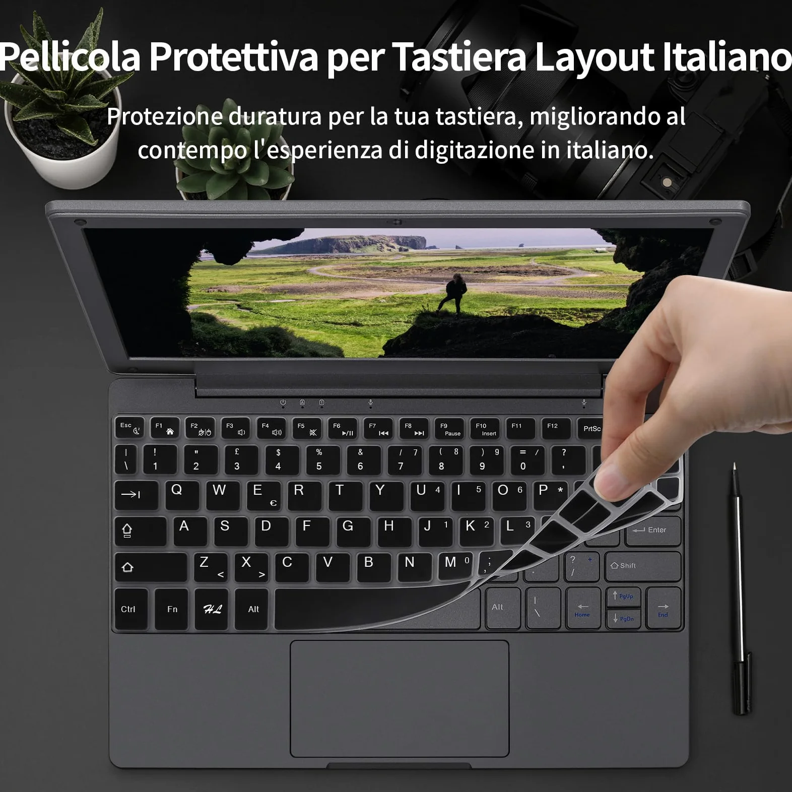 Mini Laptop 10.1 Pollici Ultrasottile 0,79 kg, Netbook Leggero Win11,Layout Tastiera Italiano, Webcam, WiFi5, Bluetooth 5.0, USB 3.0, Type-C, HDMI, Mouse Wireless (Grigio) 8GB DDR4 128GB SSD
