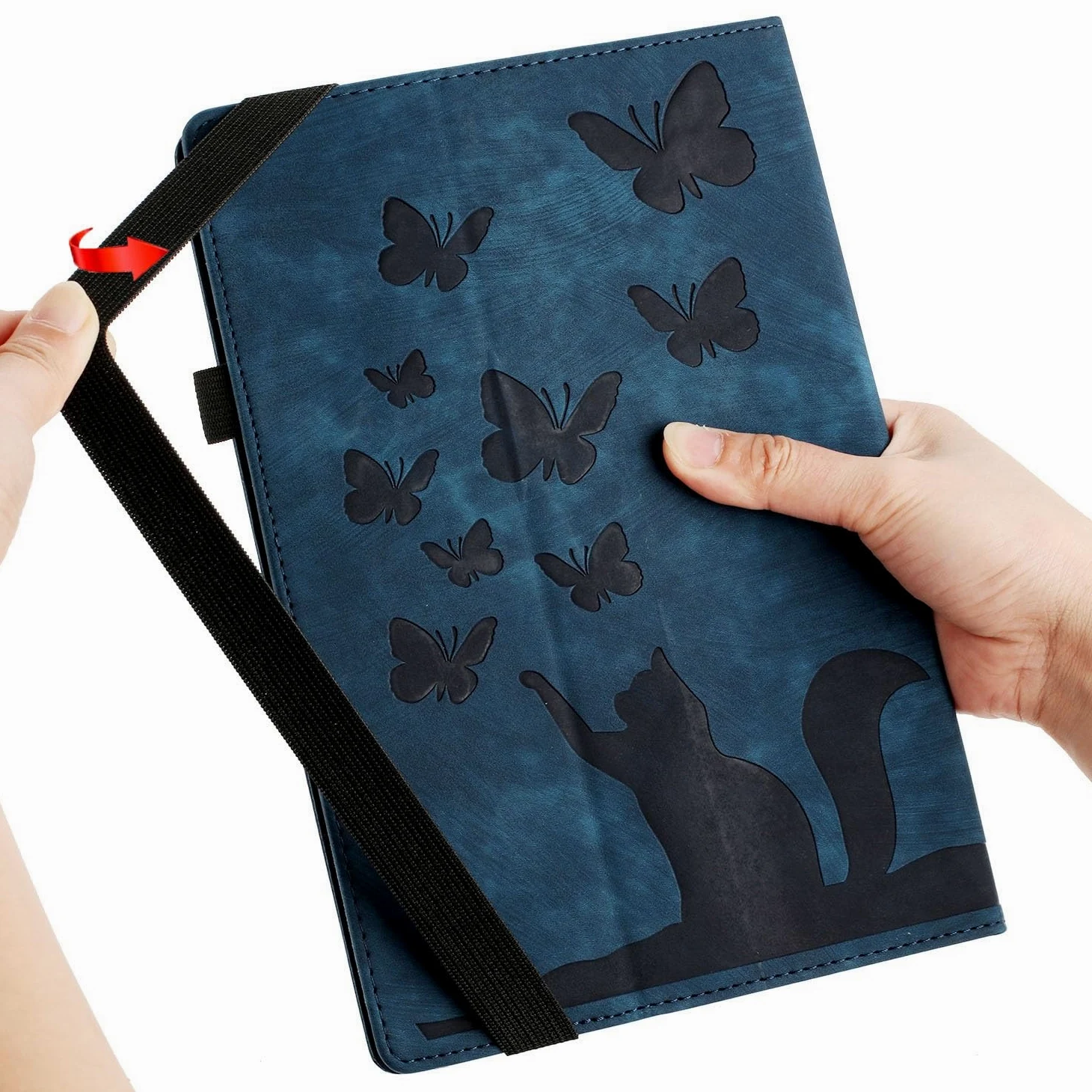 Custodia protettiva per tablet PC compatibile con Kindle Paperwhite 1/2/3/4 da 6 pollici con supporto pieghevole in rilievo, custodia protettiva a portafoglio antiurto in pelle PU con slot per schede