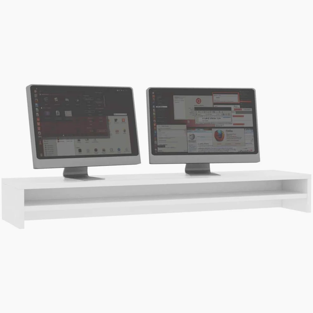 Chusui Supporto per Monitor,Supporto per Monitor da Scrivania,Supporto per Monitor PC,Supporto per Monitor Bianco 100x24x13 cm in Legno Multistrato