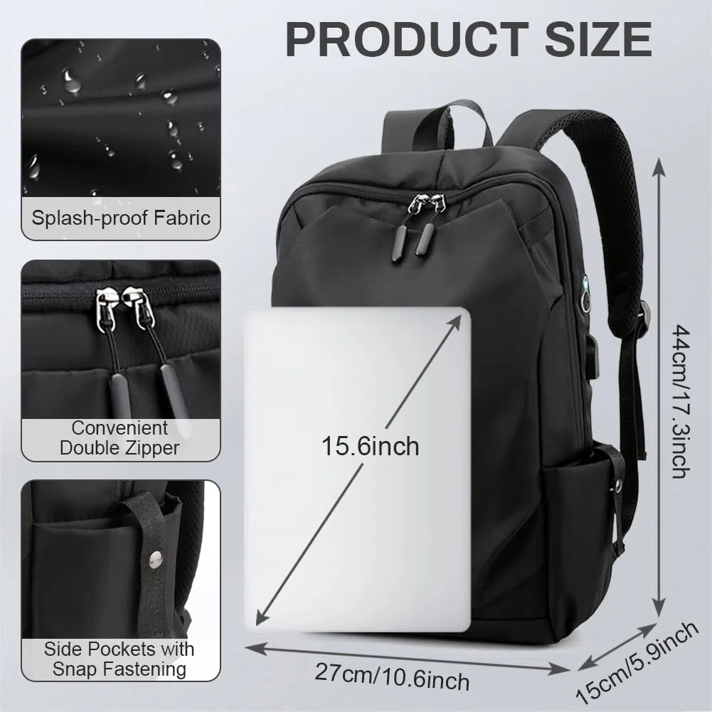 Aucuu Zaino Porta PC, 14" Uomo Laptop Borsa per PC Portatile, Zaino Laptop con Tasche Multiple, Zaini Impermeabile da Uomo, per Scuola, Lavoro, Viaggio