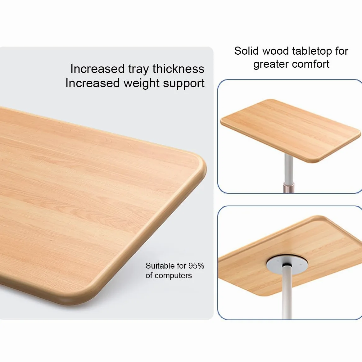 Supporto regolabile per laptop e proiettore in piedi e seduto, altezza da 69,8 cm a 119,4 cm, supporto regolabile con scrivania in legno per ufficio e uso domestico