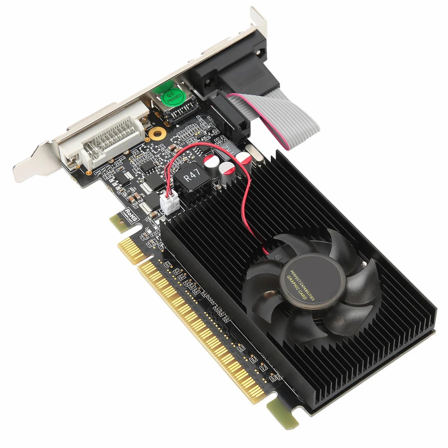 POENVFPO Schede Grafiche per Computer, Scheda Grafica GT730 64 Bit DDR3 da 2 GB con CD Driver per Computer Desktop