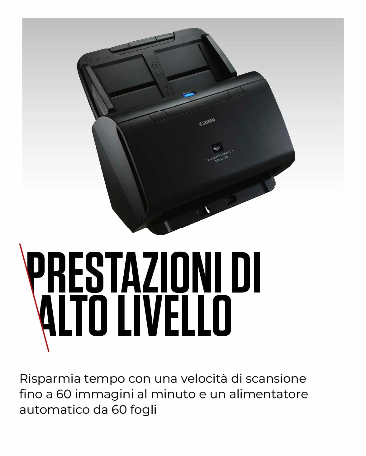 Canon Scanner per Documenti imageFORMULA DR-C225II | Scanner Fronte-Retro con USB per Casa e Ufficio | Fino a 25 Pagine al Minuto | Software CaptureOnTouch | Supporto OCR e Scansione su Cloud