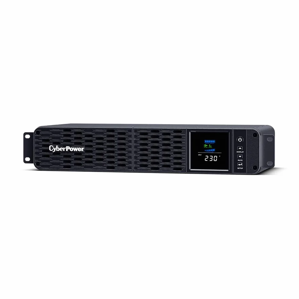 CyberPower CP2000EIPFCRM2U Line-Interactive UPS 2000VA/1200W Onda sinusoidale pura, AVR, LCD, USB (HID), DB9, RJ45 LAN Protection, uscita 86 IEC, Smart Slot per Opt. Comunicazione di rete