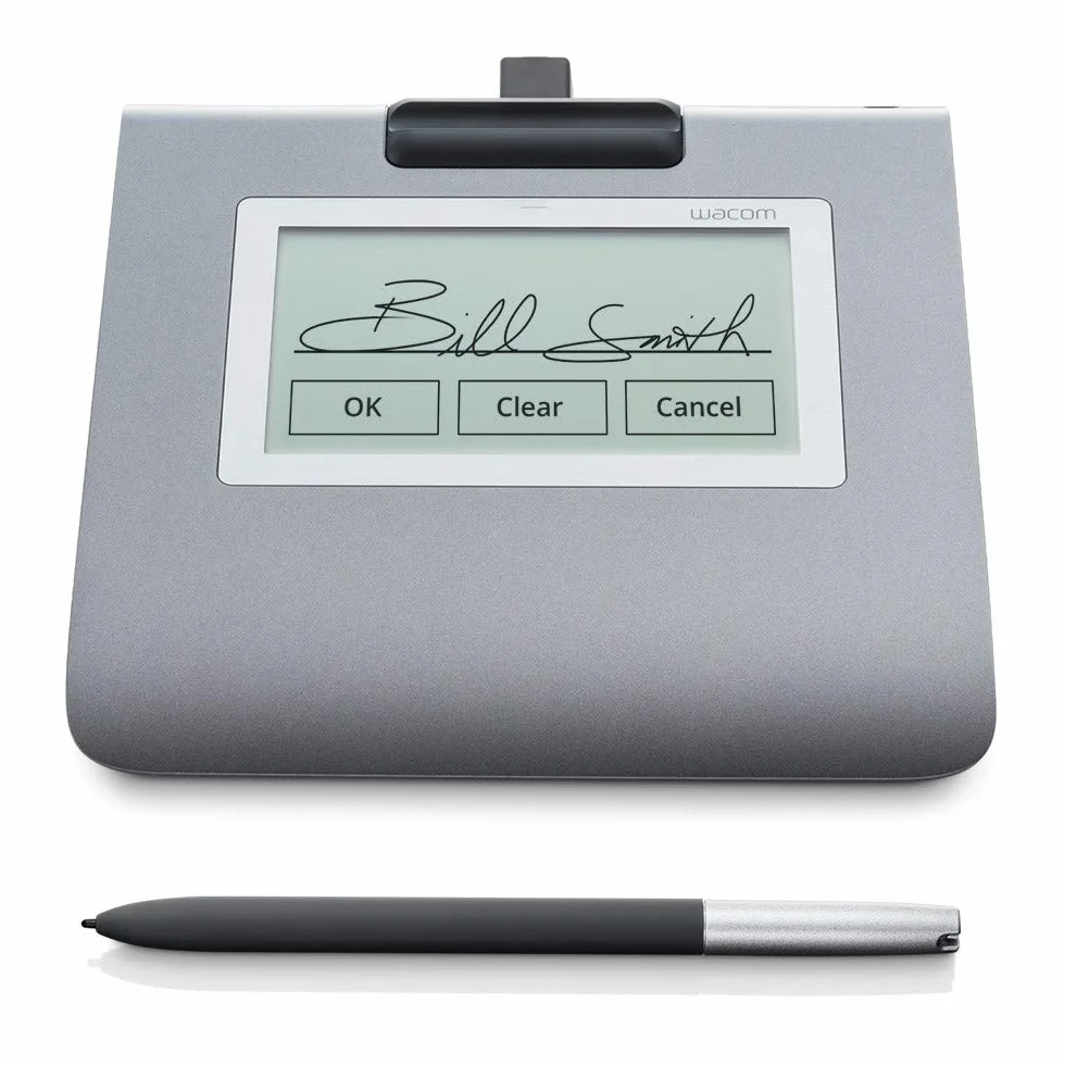 Wacom Signature Set con Ampio Pad LCD STU-430 da 4,5” & Sign Pro PDF per Windows, Acquisizione in Tempo Reale di Firme Elettroniche Grafometriche con Penna senza Filo e Batterie