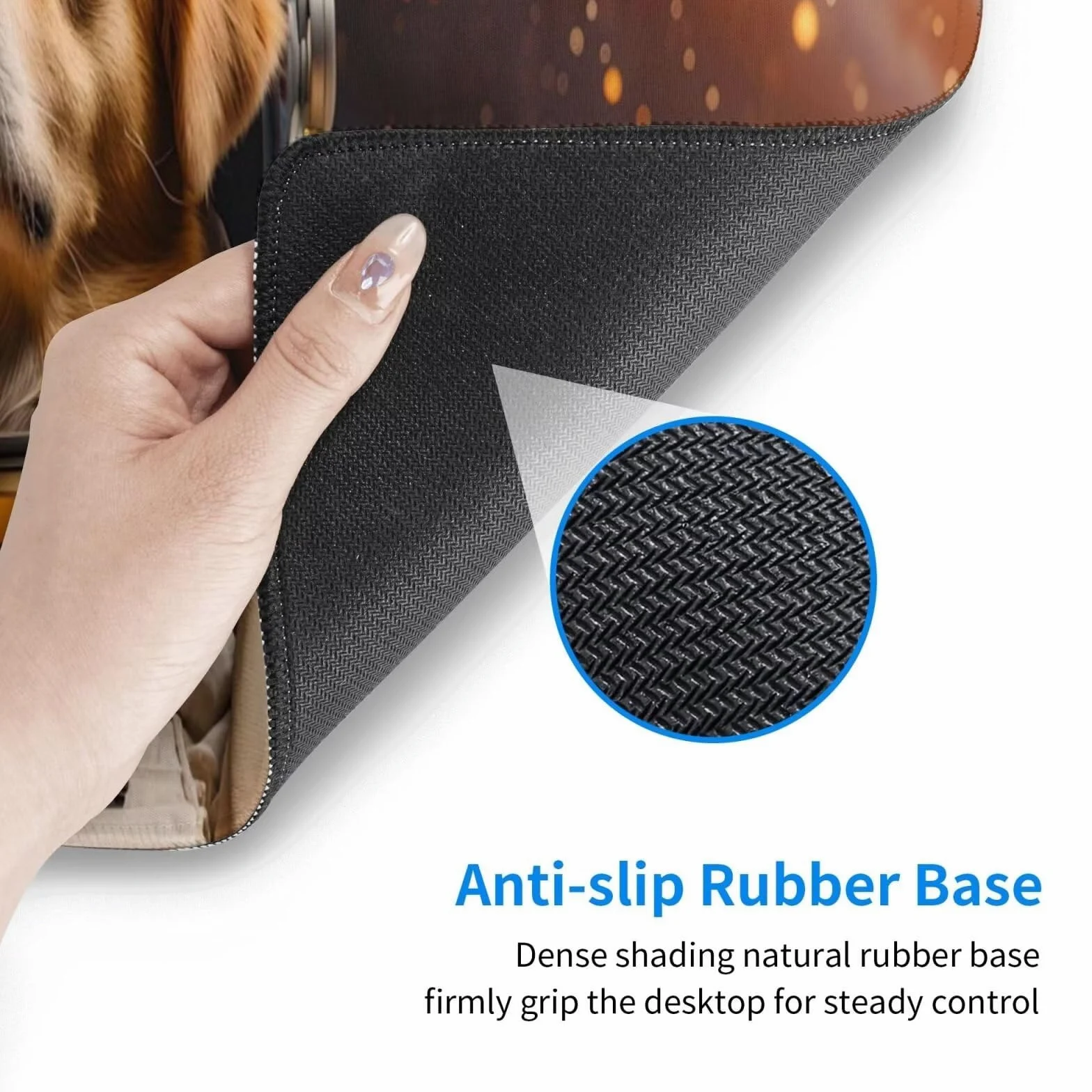 Tappetino Mouse, Tappetino Mouse Gaming Grande XXL 1500x800x3mm Tappetino Scrivania Mouse Pad, Base in Gomma Antiscivolo, Bordi Cuciti,Lavabile, Mousepad per Ufficio e Gaming (Space Dog) R-736