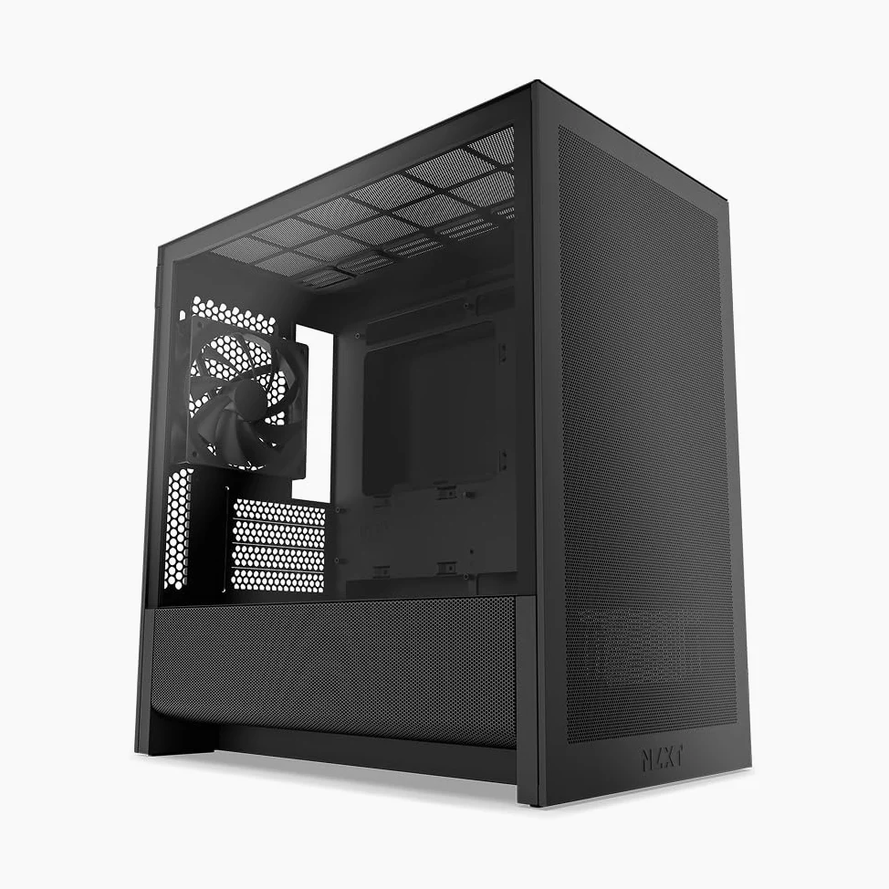 NZXT H3 Flow – Case PC Gaming Micro-ATX – Flusso d'aria ottimizzato – 1 ventola 120mm inclusa – GPU full-size – Radiatore 280mm frontale, 240mm superiore – Scheda madre con conn. posteriore – Nero