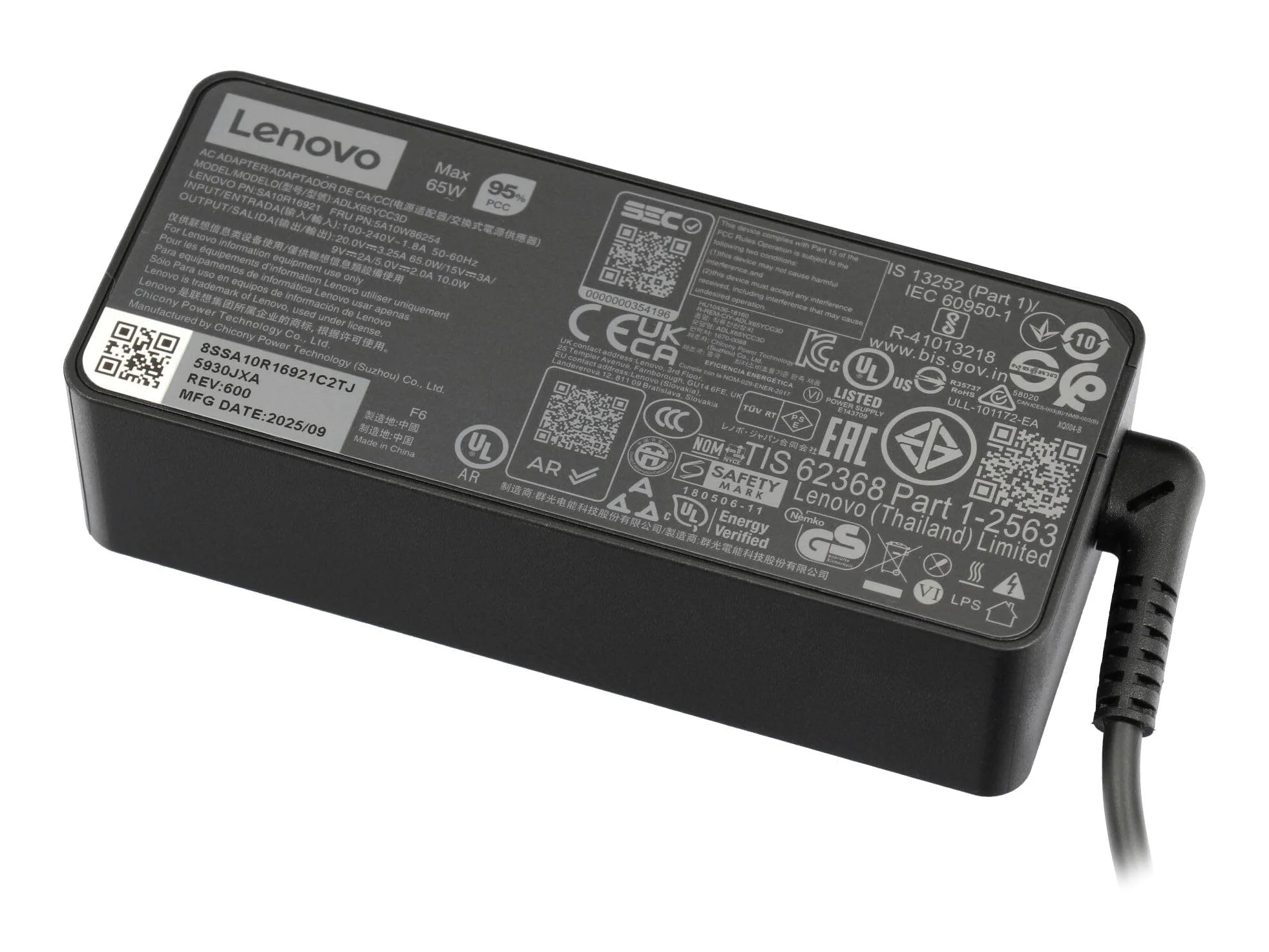 Lenovo ThinkPad T14 (20S3/20S2) originale USB-C alimentatore 65 watt forma normale