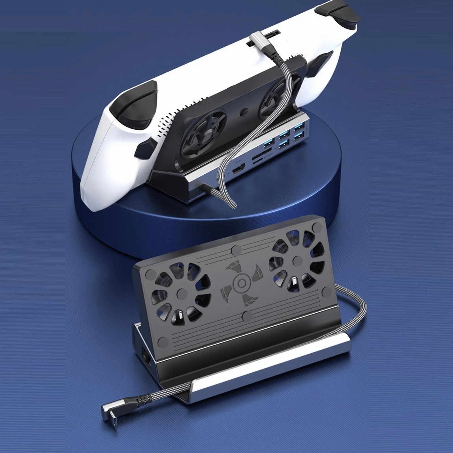 Sorandy Docking Station per Laptop Doppie Ventole di Raffreddamento Integrate, 4K a 60 Hz, Hub USB C 9 in 1, PD 100 W, 3 USB 3.0, 2.0, 1000 Mbps, Adatto per Console di Gioco