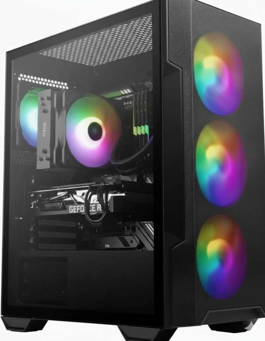 Generico Pc Gaming i5 14400F / RTX 5050 8GB serie 5000 / Ram 16GB / 1Tb SSD/Raffreddamento RGB/Computer desktop W11