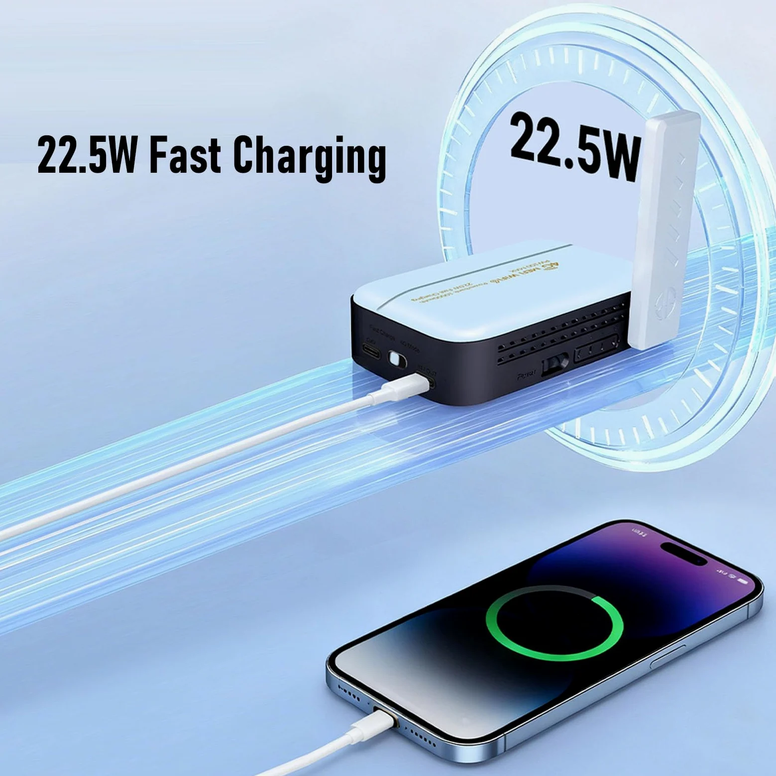 Zerodis Hotspot LTE Portatile, Router Mobile 4G LTE con Batteria da 10000 MAh, Slot per Scheda SIM, Collega Fino a 16 Dispositivi, WiFi da 300 Mbps a 2,4 GHz per Viaggiatori d'affari e Viaggi
