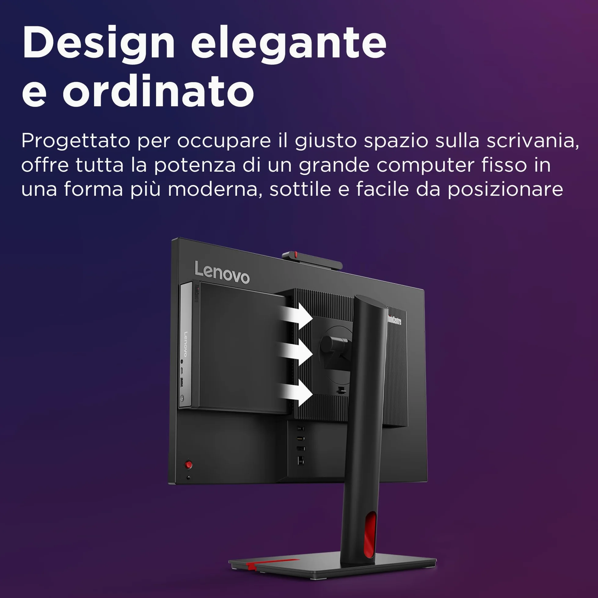ThinkCentre neo 50q Gen 6, Desktop professionale con processori Intel Core Ultra 5, 16GB di RAM ad altissima velocità e SSD da 512GB, Windows 11 Pro – Nero