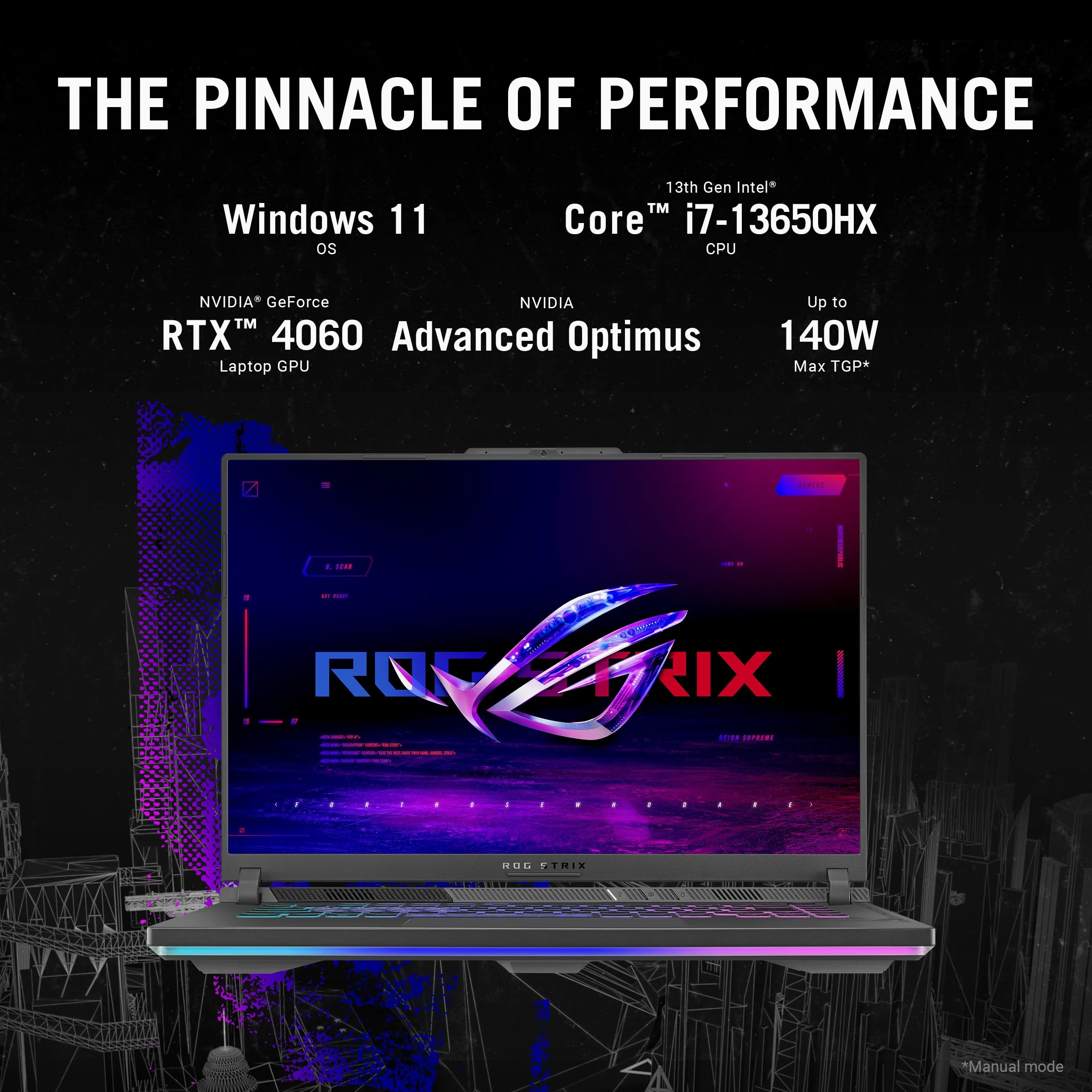 Asus ROG Strix G16 Gaming Laptop | 16" WUXGA 165Hz Display | Intel Core i7-13650HX | NVIDIA GeForce RTX 4060 | Retroilluminato | Nero | 32GB RAM DDR5 | 1024GB SSD | Windows 11 Home |Bundle con USB 3.0