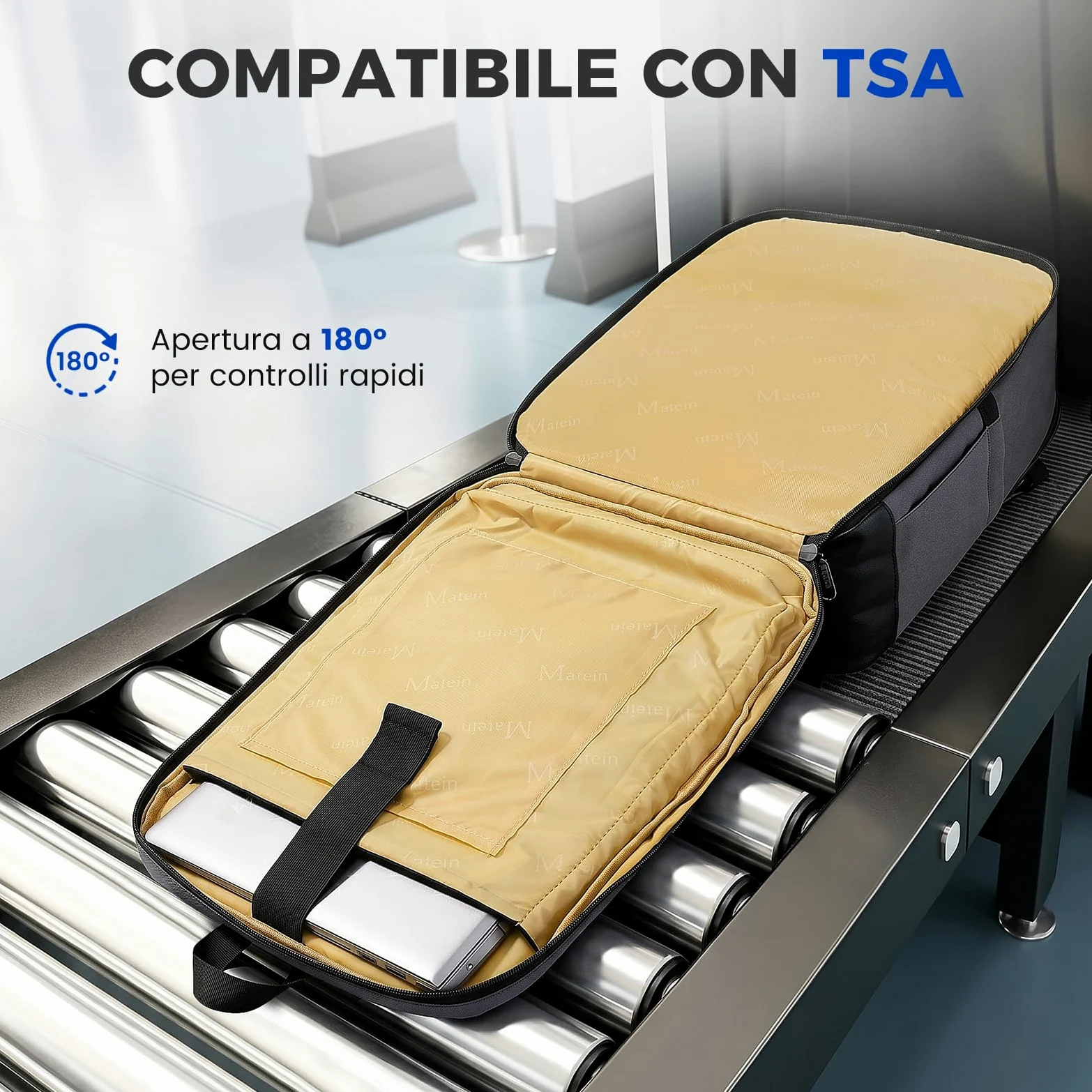 MATEIN Zaino Porta PC 15,6 Pollici, Zaino Lavoro Uomo per Laptop Notebook | Zaino PC Portatili con Custodia Organizer, Zaino Antifurto da Viaggio 40x30x16cm, per Ufficio, Viaggio e Università, Grigio
