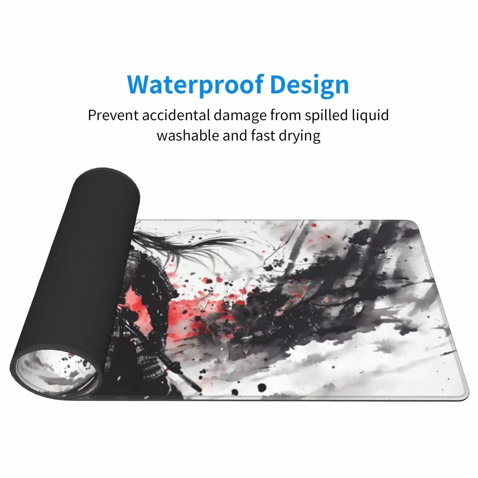 Tappetino Mouse, Tappetino Mouse Gaming Grande XXL 1500x800x3mm Tappetino Scrivania Mouse Pad, Base in Gomma Antiscivolo, Bordi Cuciti,Lavabile, Mousepad per Ufficio e Gaming (Samurai giapponesi) R568