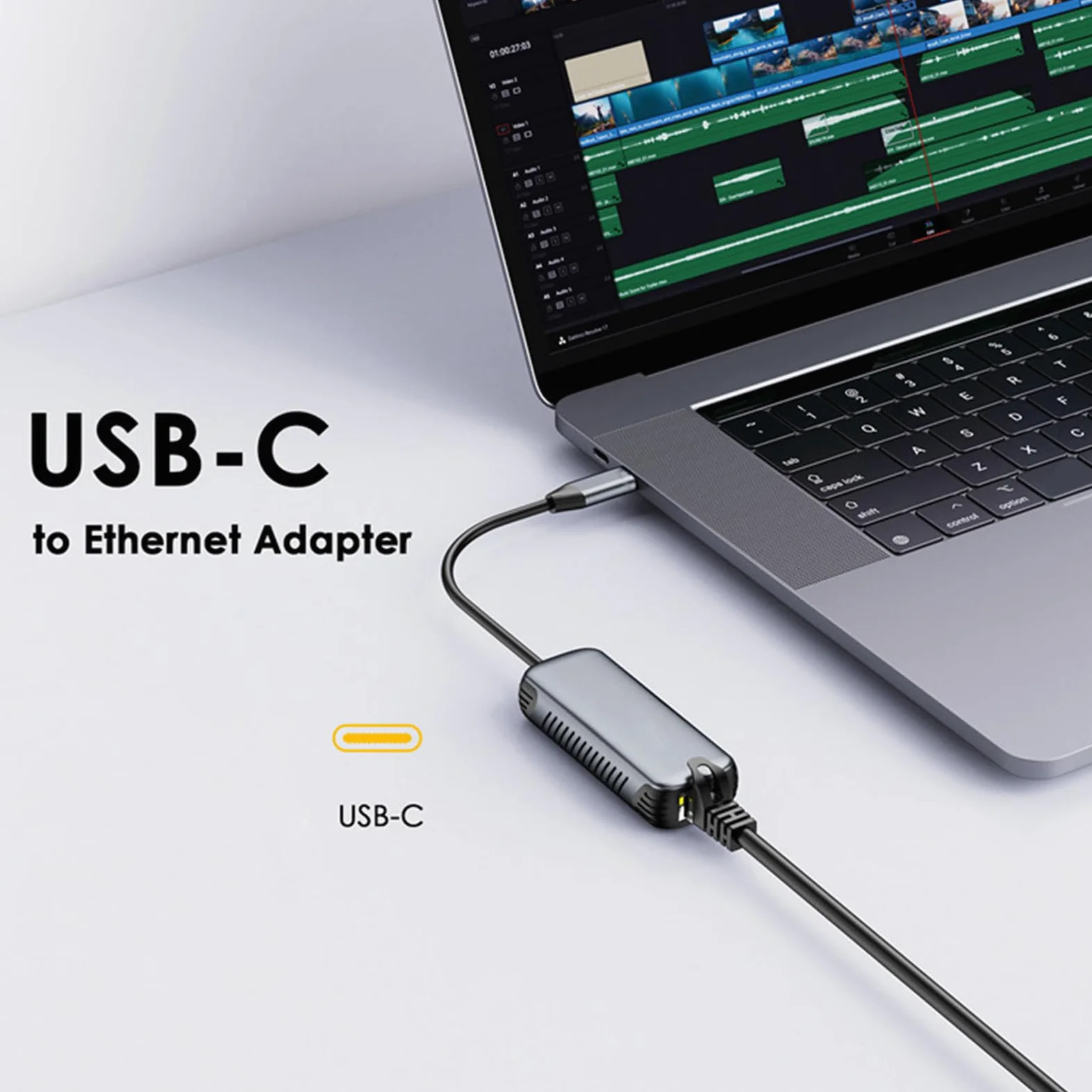 Tipo C di Ethernet di gigabit dell'adattatore di Ethernet di 5Gbps al convertitore di rete RJ45 per il tipo da tavolino gigabit di C
