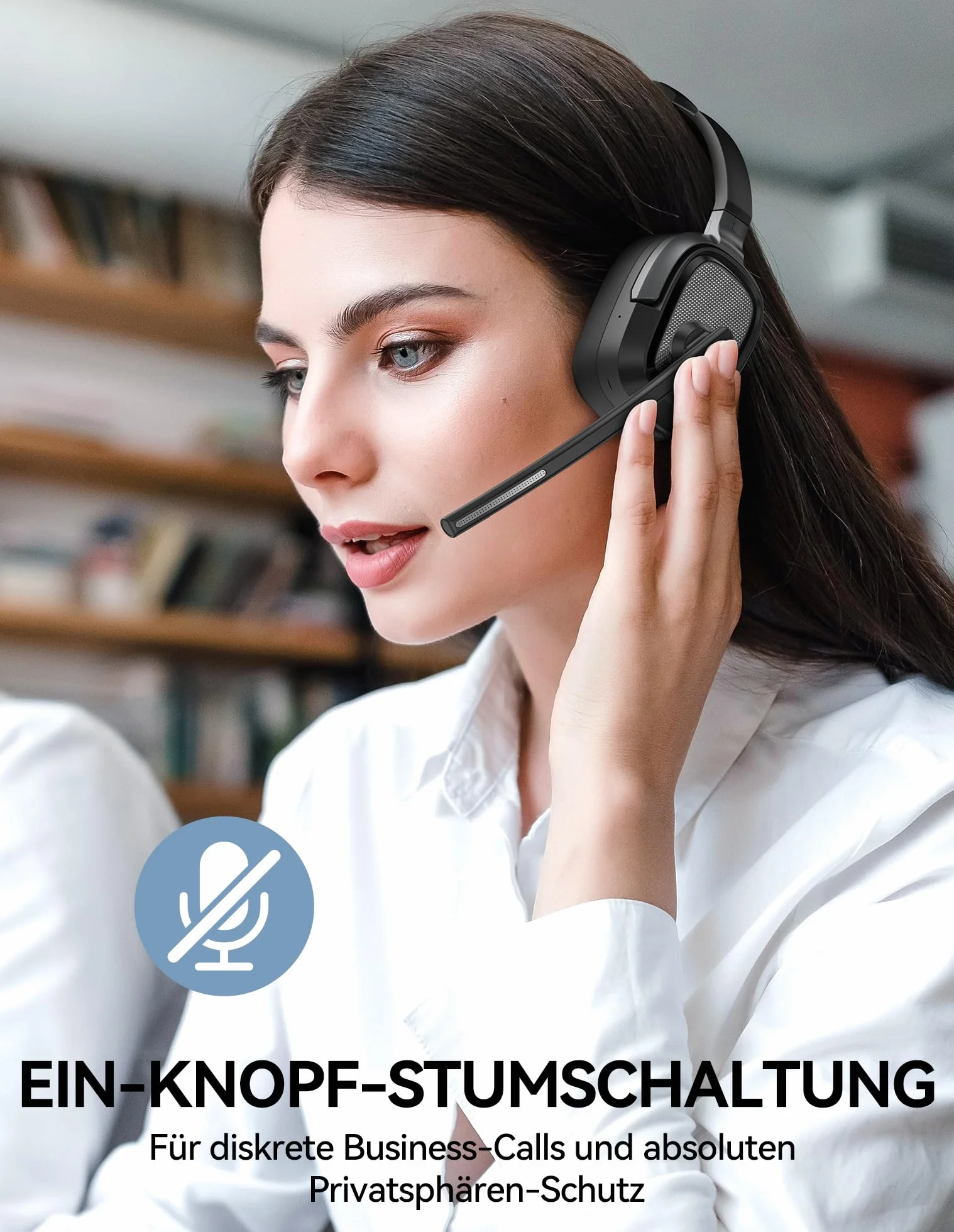 TECKNET Cuffie Bluetooth con Microfono, 50+ Ore Autonomia, Cancellazione Rumore, Doppia Modalità (Bluetooth/USB-A) Cuffie con microfono per PC, telefoni, lavoro a distanza e videoconferenze