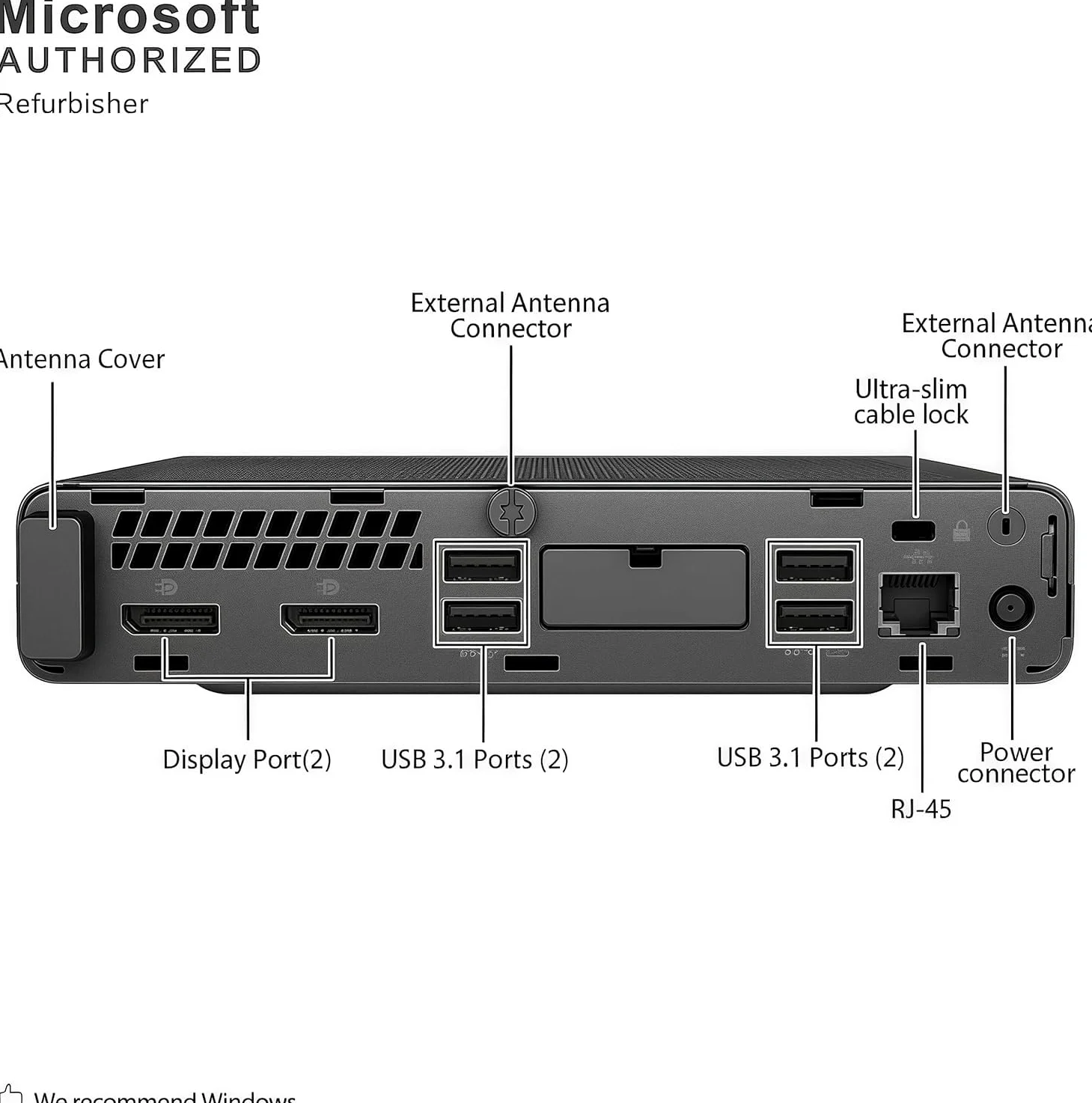 HP EliteDesk 800 G4 Mini PC Desktop, Intel Core i5-8500T, 16 GB di RAM, SSD da 256 GB, WiFi, Bluetooth, senza tastiera e mouse, Windows 11 Pro (ricondizionato)