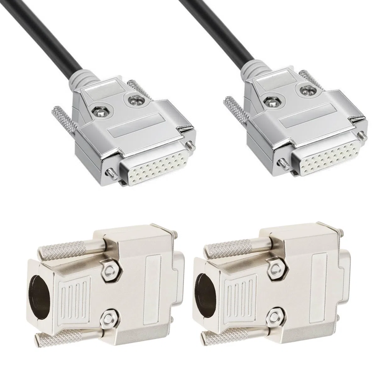 ECSiNG 2 Pezzi Adattatore Per Alloggiamento In Metallo Con Connettore Femmina DB9 RS232 A 9 Pin Con Pin Cavi Placcati In Oro