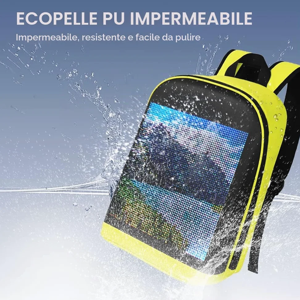Zaino da viaggio personalizzabile con schermo a colori a LED Borsa da scuola per uomini Donne Studenti universitari