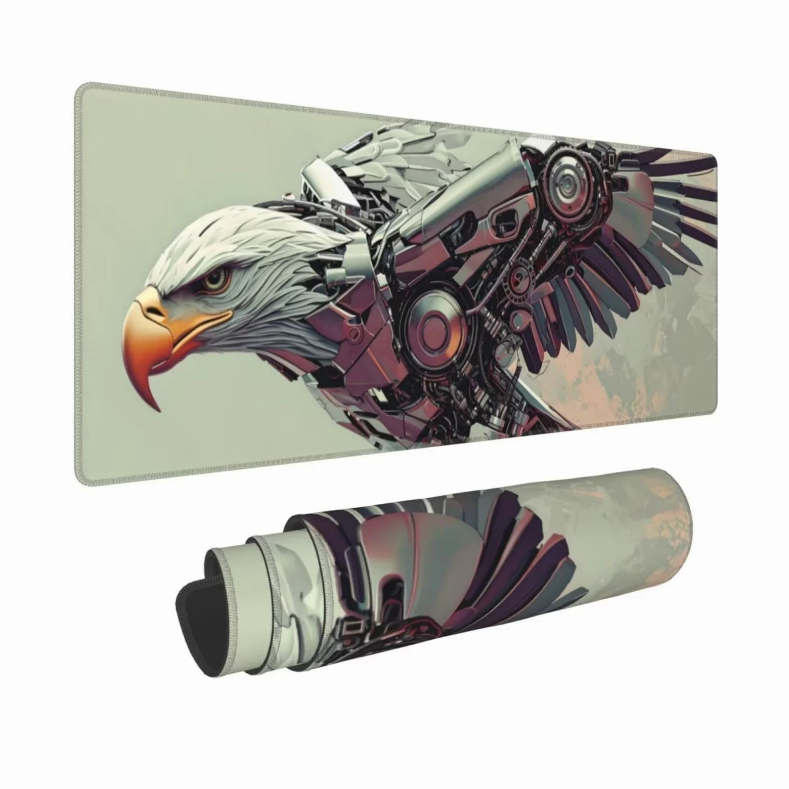 Tappetino Mouse, Tappetino Mouse Gaming Grande XXL 1500x800x3mm Tappetino Scrivania Mouse Pad, Base in Gomma Antiscivolo, Bordi Cuciti,Lavabile, Mousepad per Ufficio e Gaming (aquila) R-442