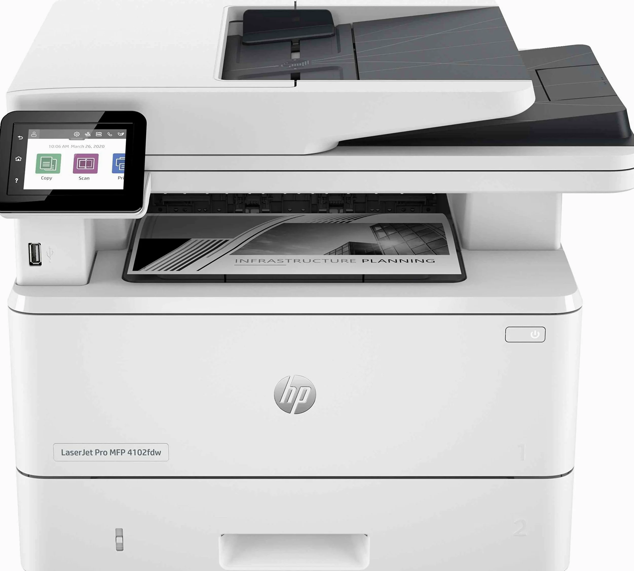 HP - LaserJet Pro 4102dw Wireless Multifunction Bianco e nero Stampante, Fotocopiatrice, Scanner Duplex