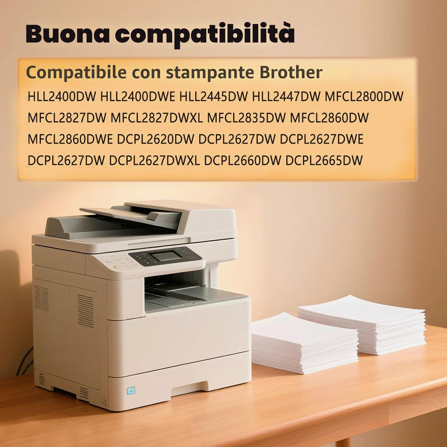 2 Pezzi TN2510XL Compatibili con Brother TN2510 TN-2510 XL Toner per Brother HLL2400DWE HLL2445DW MFCL2835DW Toner MFCL2827DW MFCL2800DW DCPL2660DW DCPL2620DW DCPL2627DW MFCL2860DWE