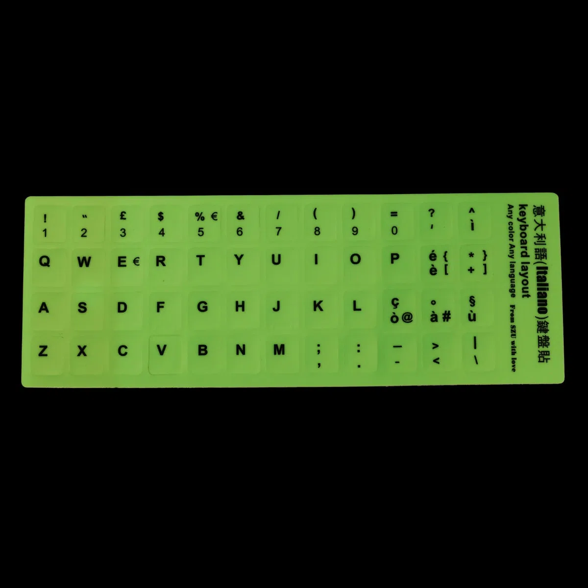 PATIKIL Italiana Tastiera Adesivi Brilla al Buio 2pz Luminose Universale Tastiera Cover Ricambio per Notebook Scrivania Computer, Nero Caratteri
