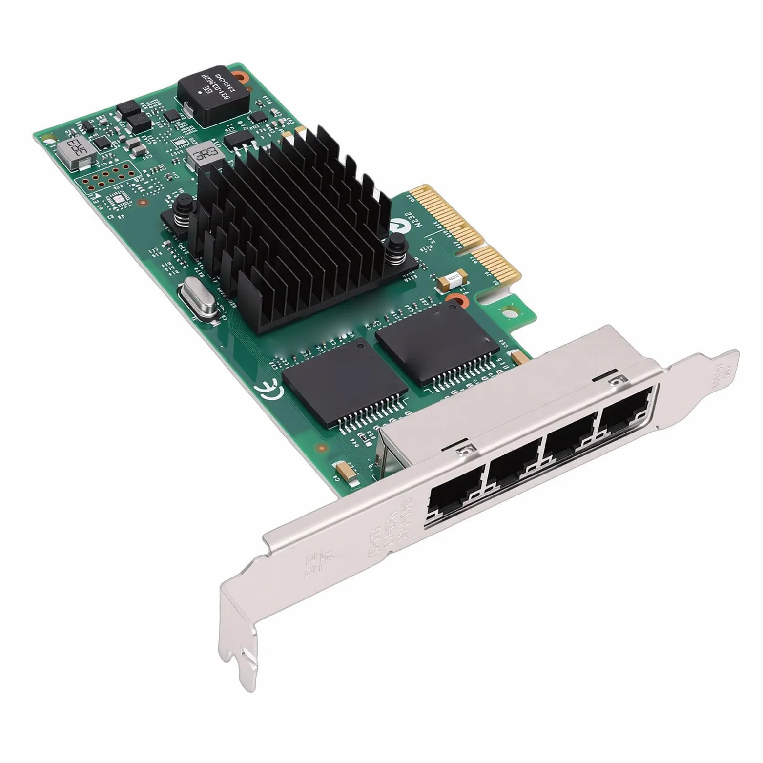 Cryfokt Scheda di Rete Gigabit PCIe a 4 Porte Chipset 82580 Adattatore Ethernet Quad RJ45 con Staffa a Basso Profilo Scheda di Rete Server per PC Desktop Industriali e Workstation