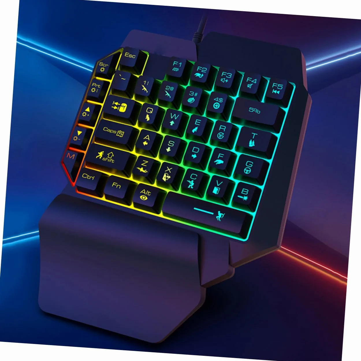 SHINEOFI Tastiera da Gioco Facile da Installare e Mouse con Retroilluminazione Led Operazione Precisa Design in ABS Nero Set per Dormitori e Intrattenimento a Casa