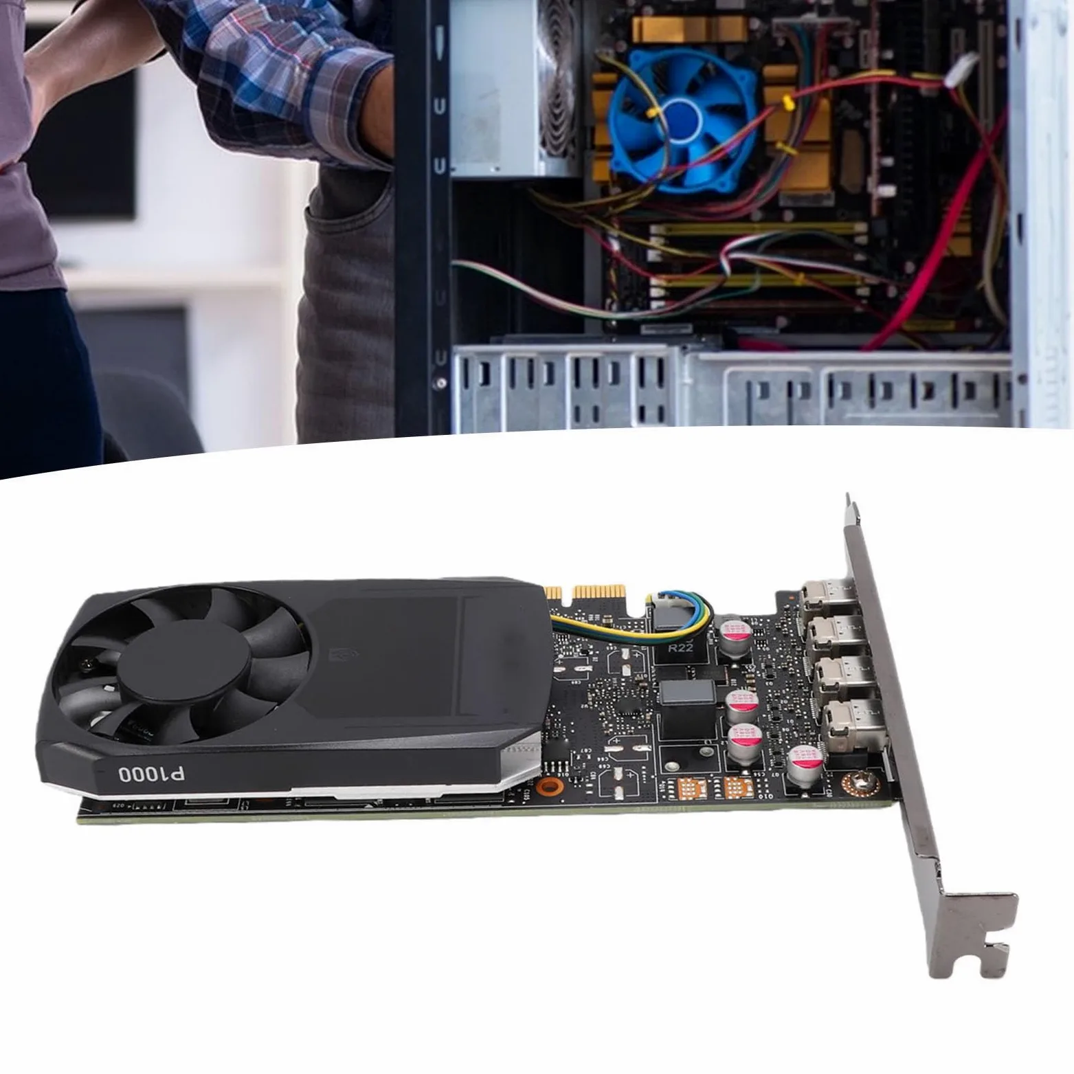 Tangxi per Scheda Grafica Quadro P1000, 4 GB GDDR5, per Core | Scheda Grafica per Workstation, Supporto GDDR5 da 4 GB per Uscita GUDA 640 Core 4 Display 4K