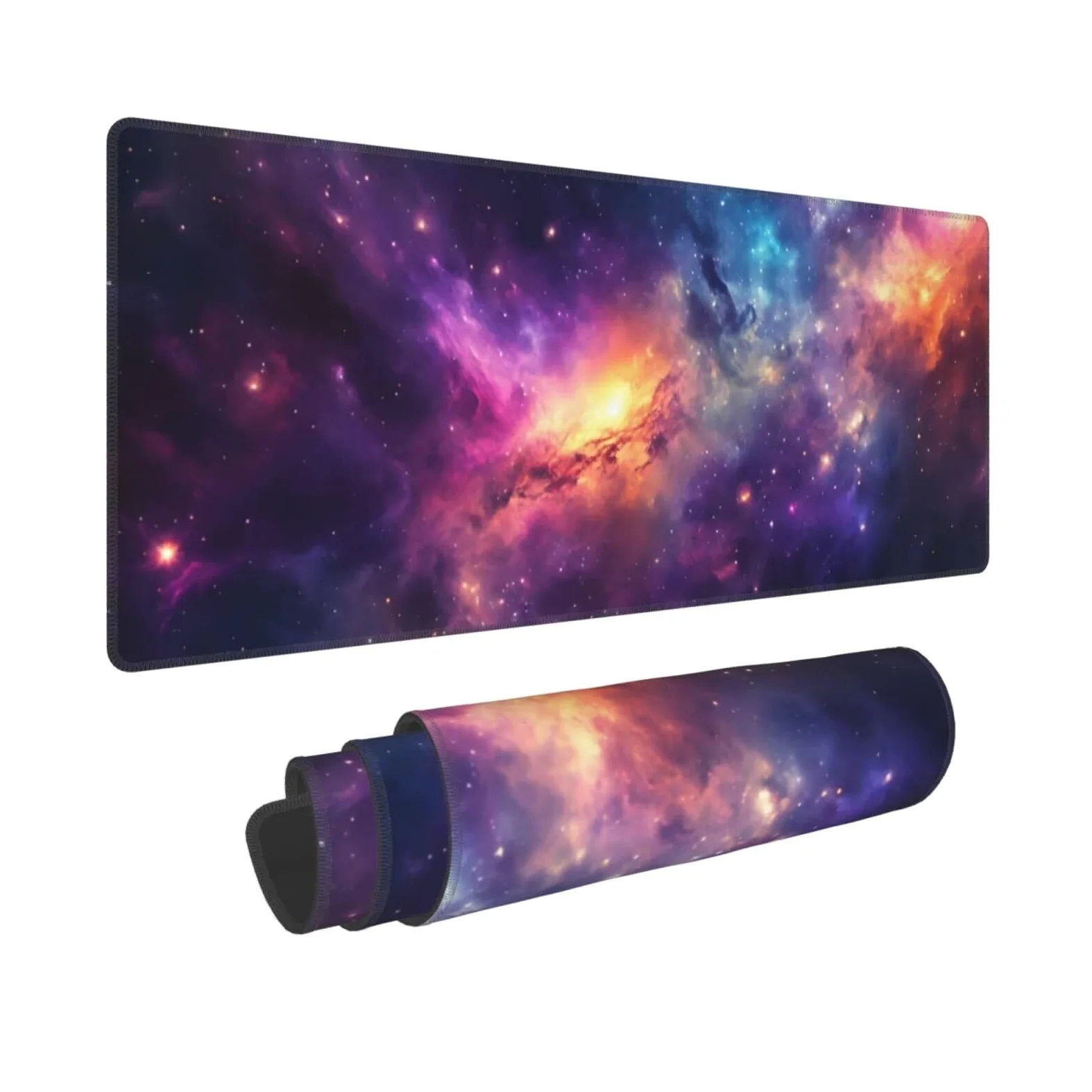 Tappetino Mouse, Tappetino Mouse Gaming Grande XXL 1500x800x3mm Tappetino Scrivania Mouse Pad, Base in Gomma Antiscivolo, Bordi Cuciti,Lavabile, Mousepad per Ufficio e Gaming (Dreamy Universe) R-512